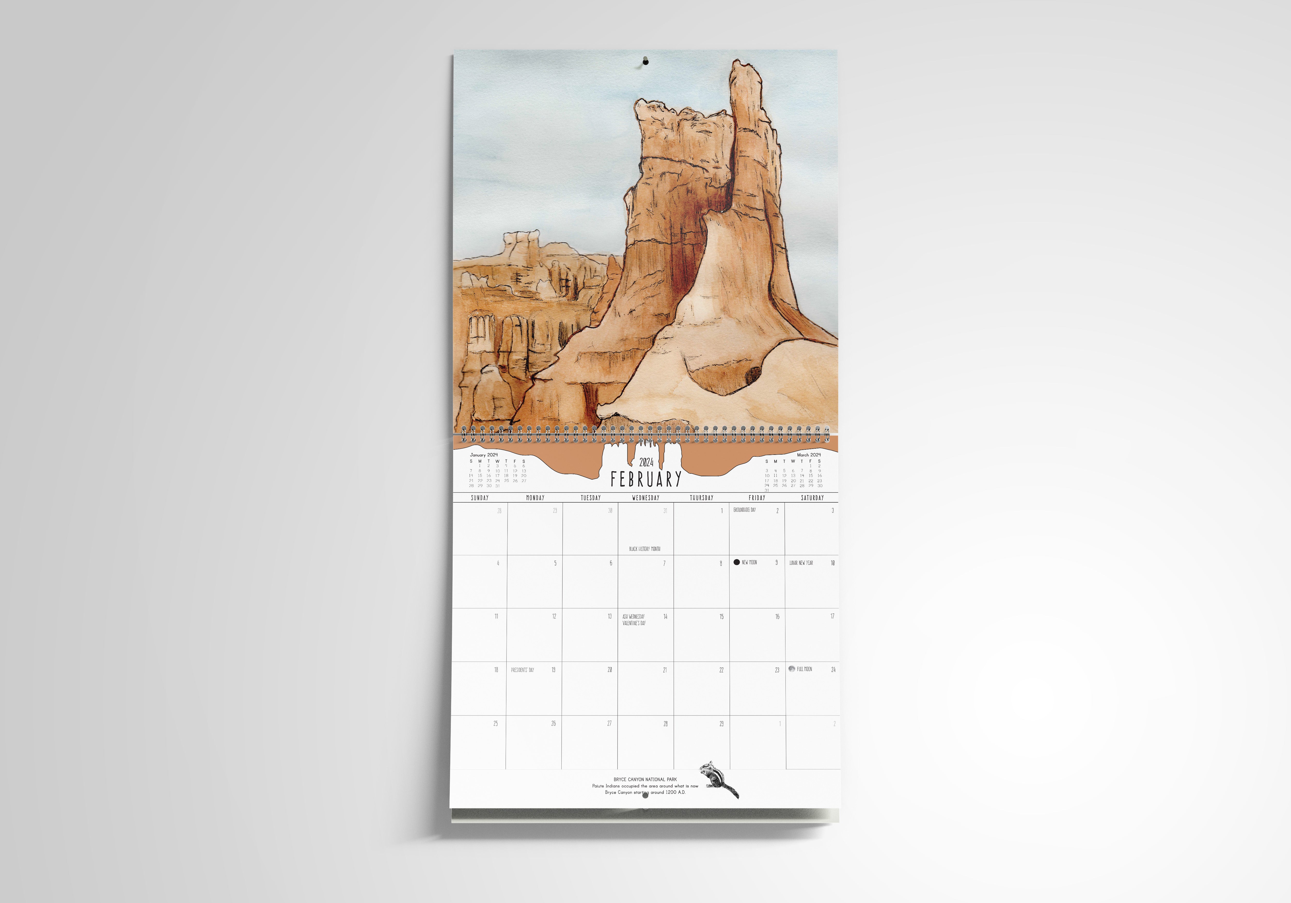 2024 National Park Wall Calendar