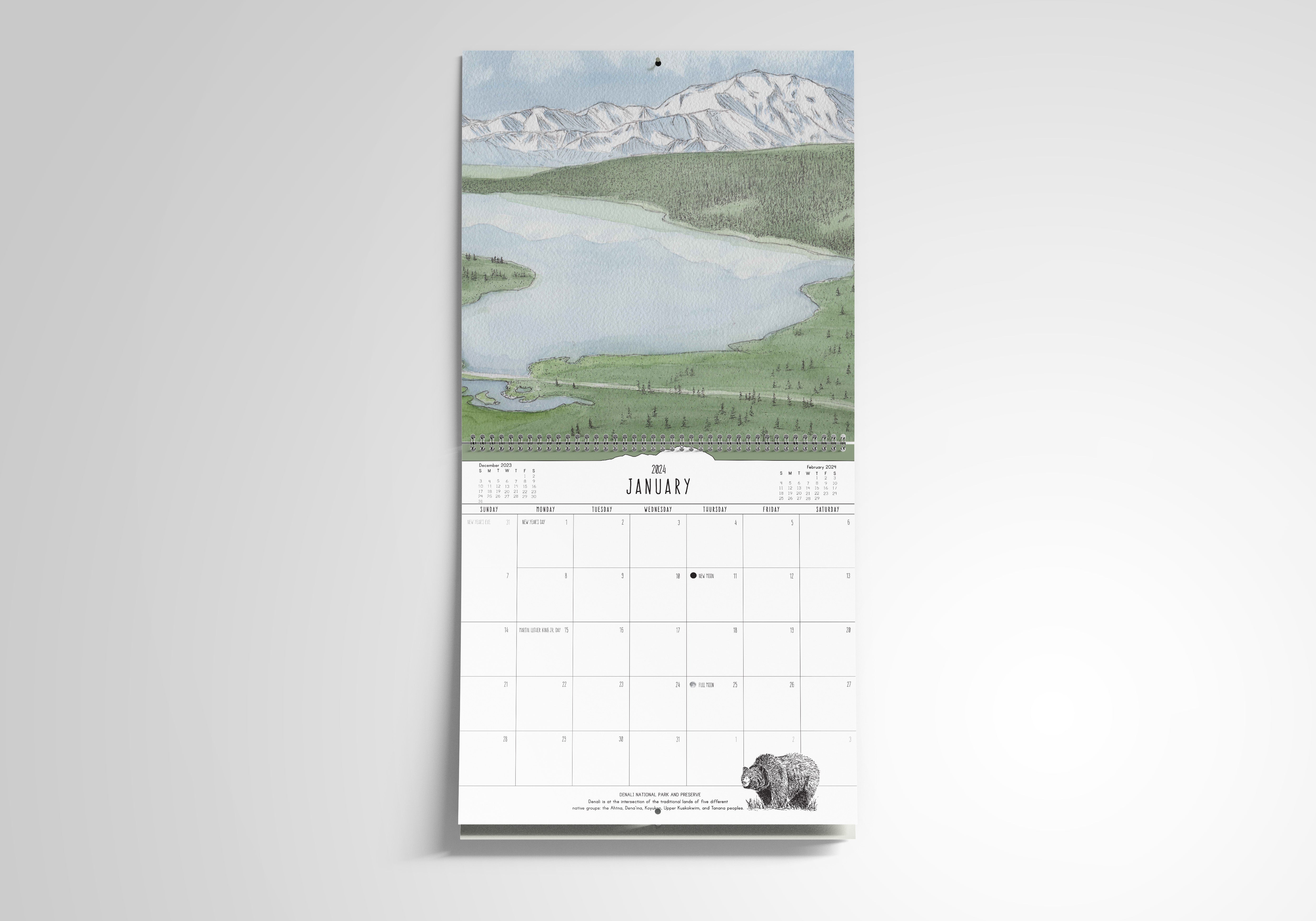2024 National Park Wall Calendar