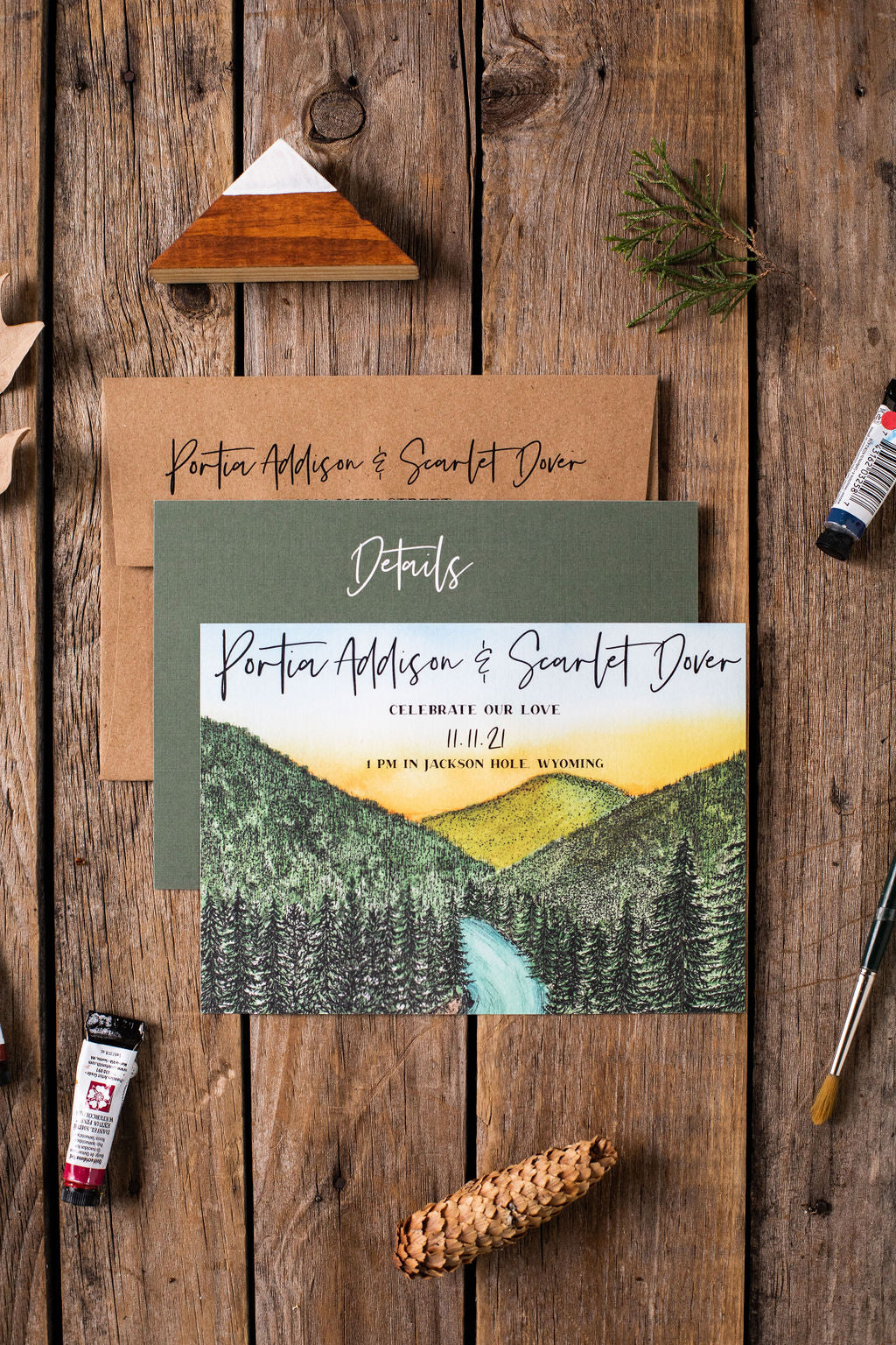 River Sunset Wedding Invitation