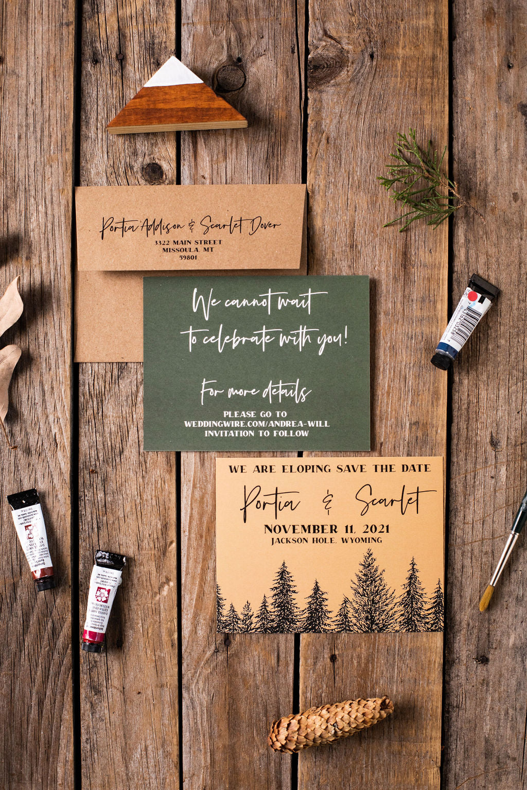 River Sunset Elopement Announcement