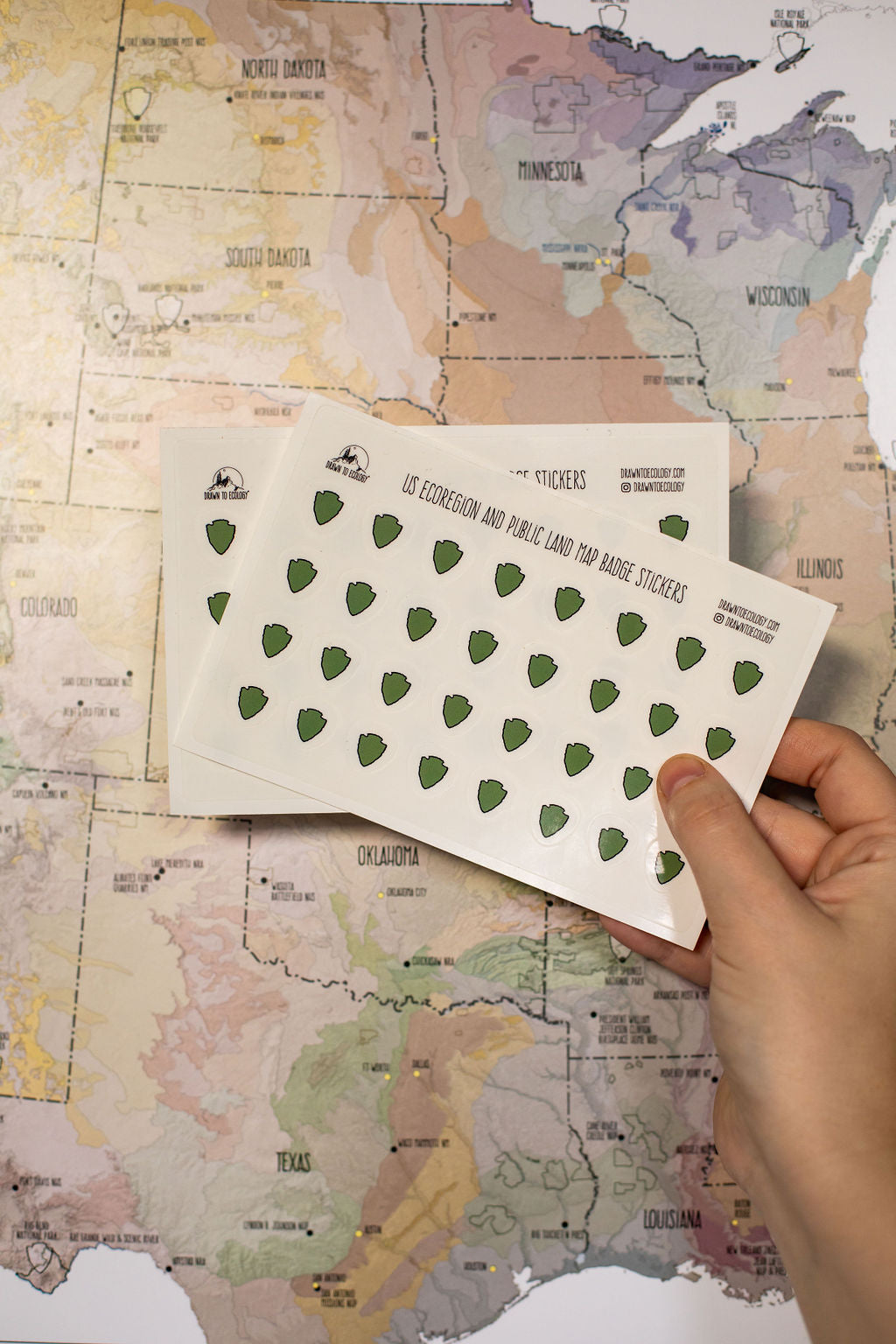 US Ecoregion Public Lands Map Replacement Stickers