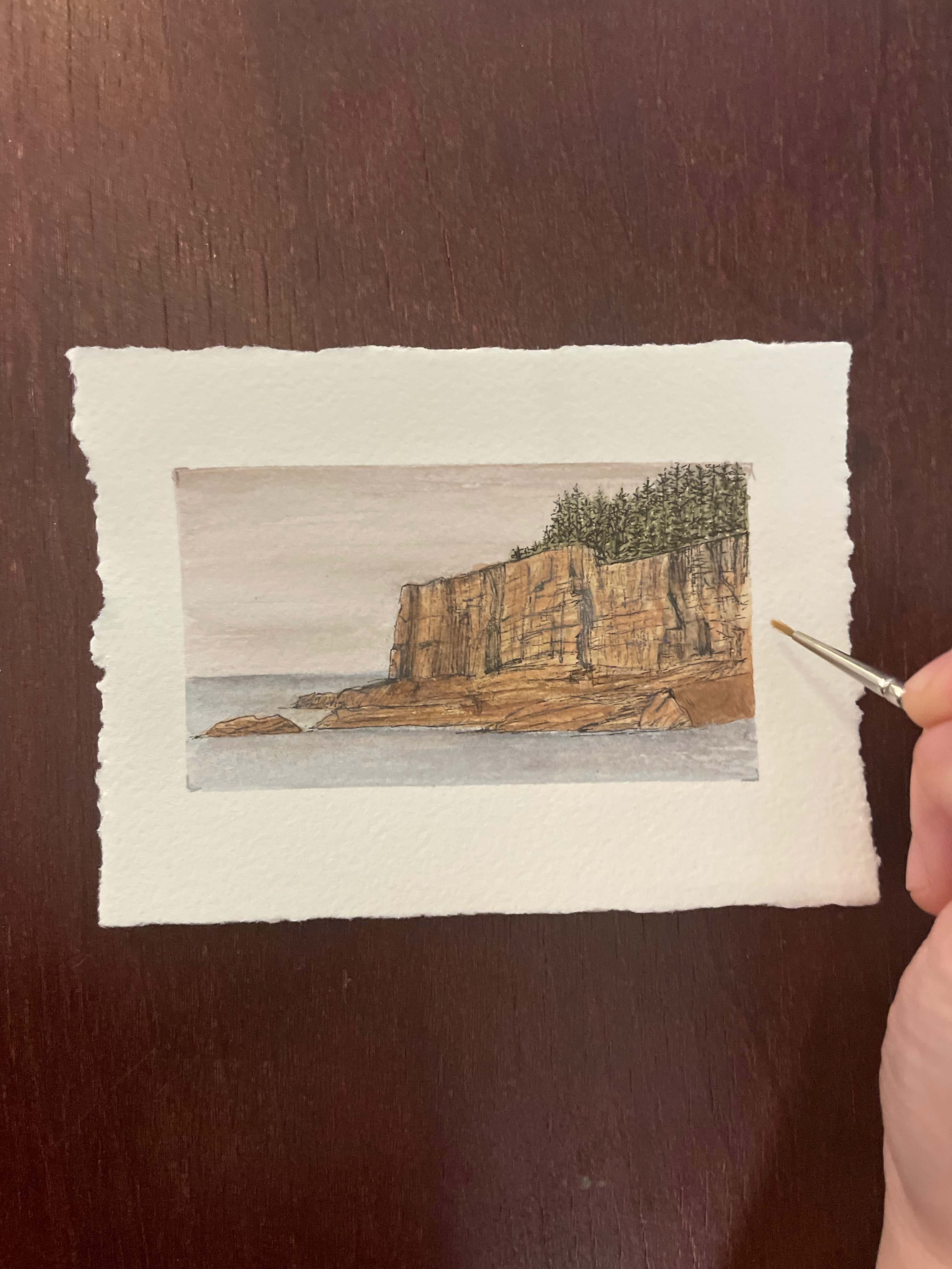 Acadia National Park Mini Watercolor Original