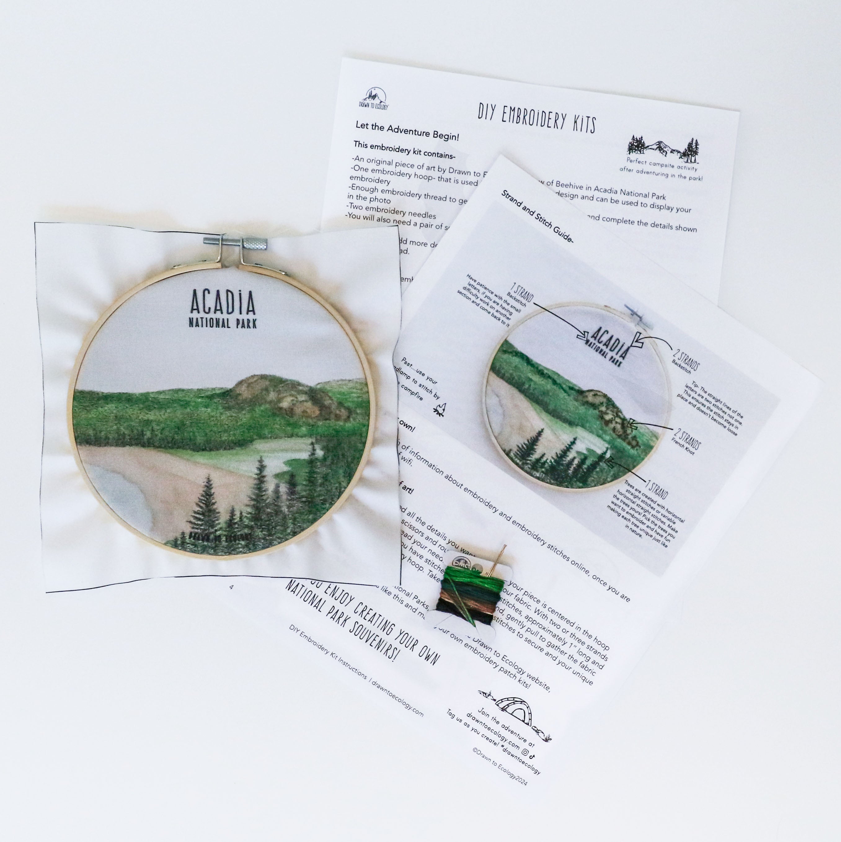 DIY Acadia National Park Embroidery Kit