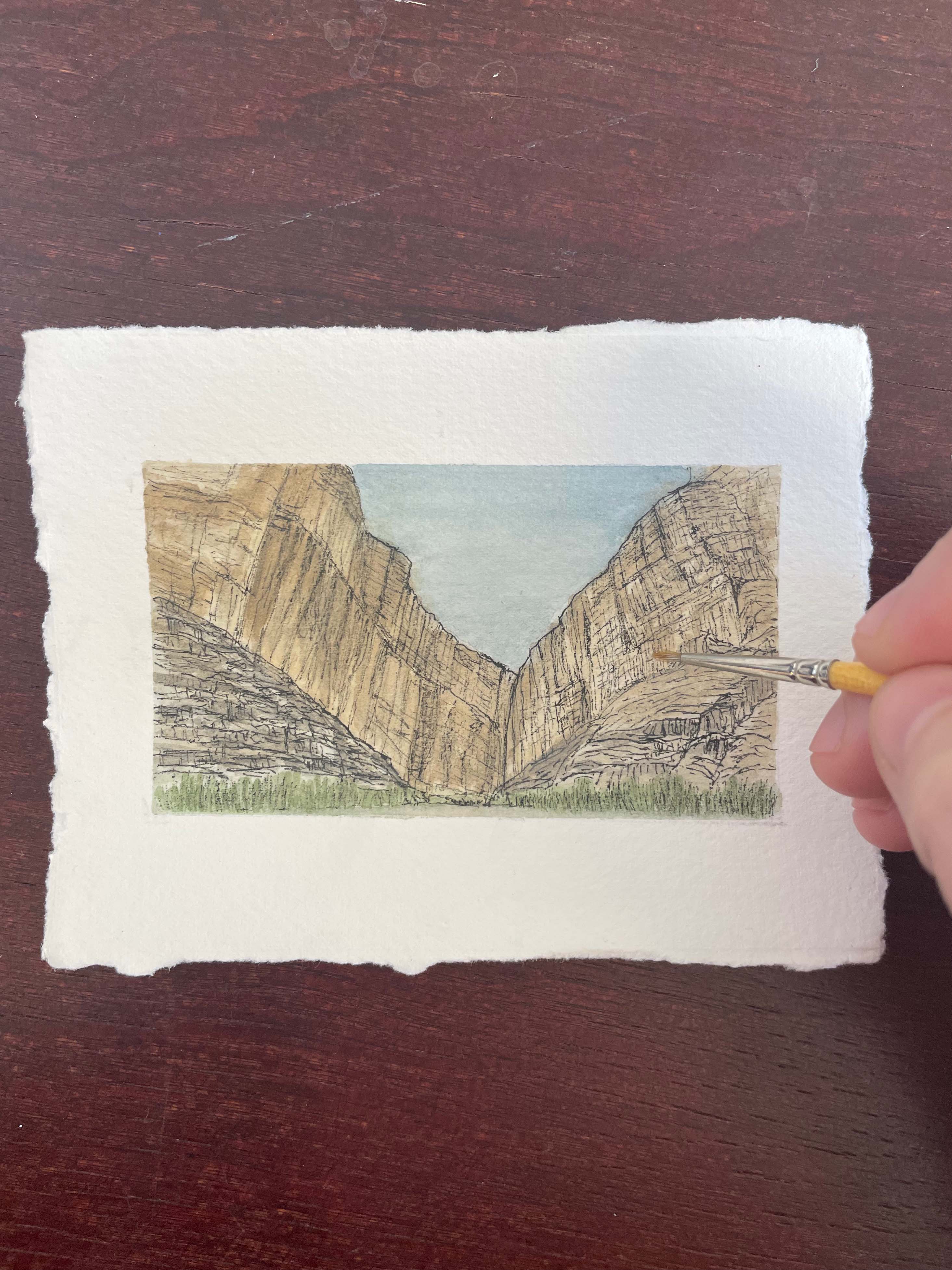 Big Bend National Park Mini Watercolor Original
