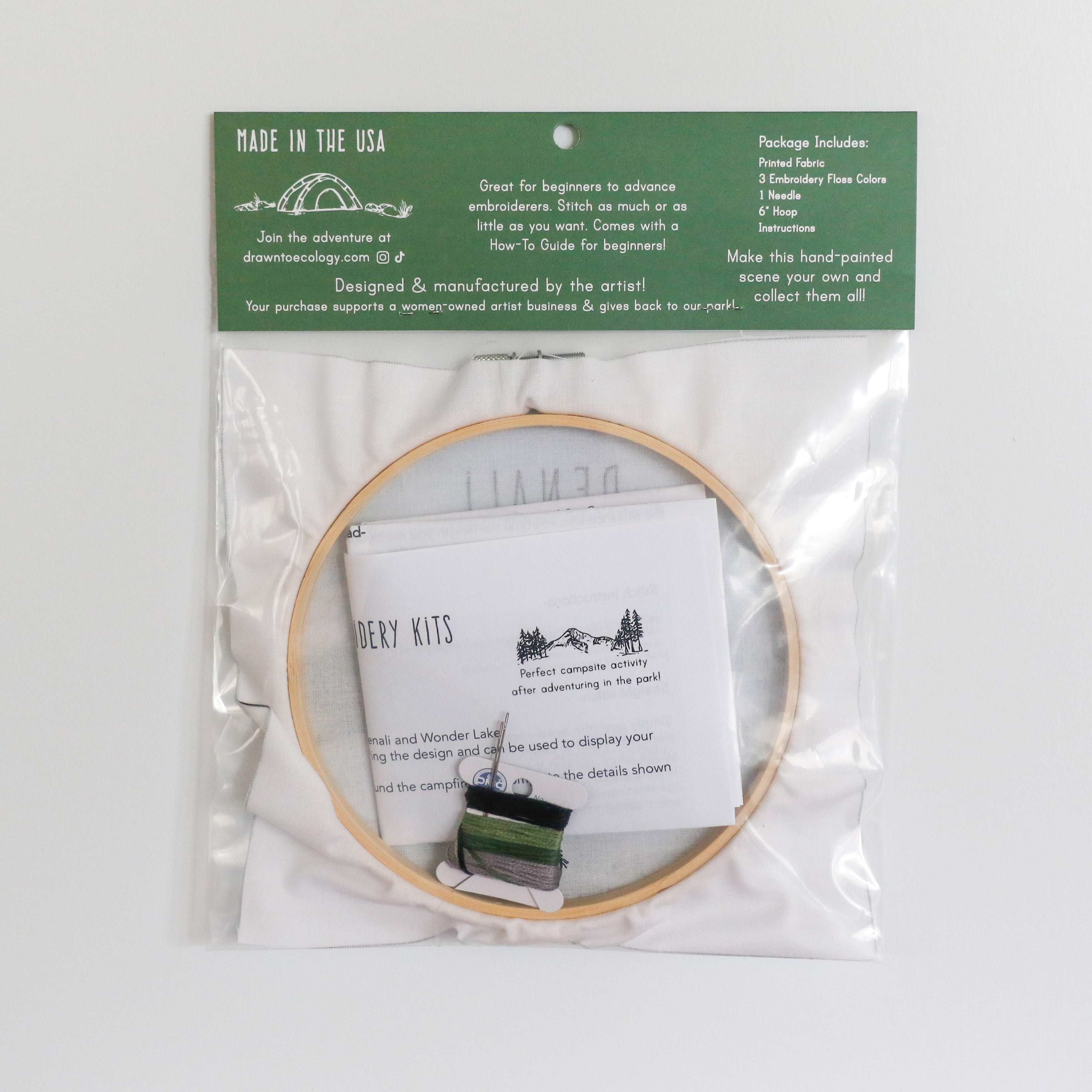 DIY Denali Wonder Lake Embroidery Kit