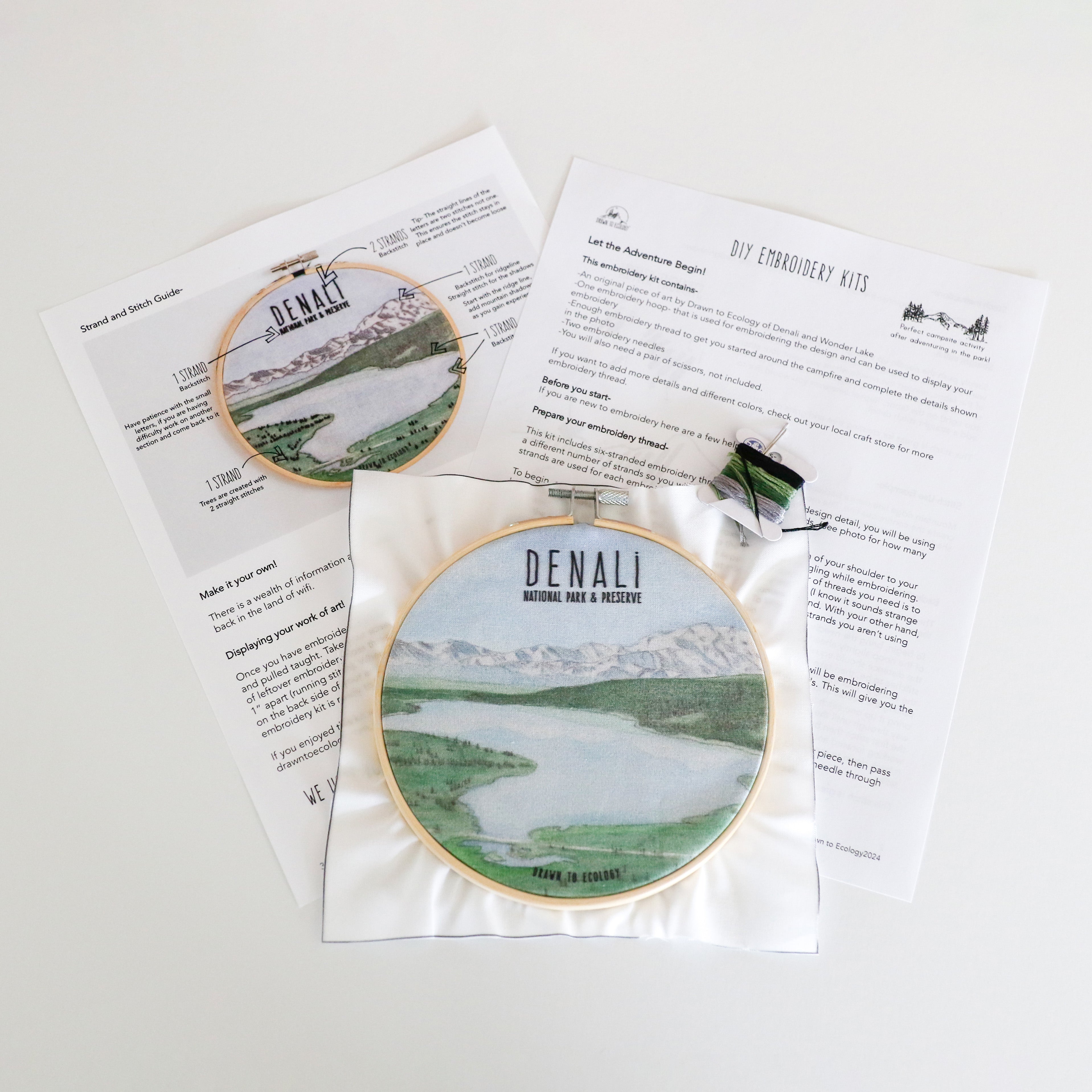 DIY Denali Wonder Lake Embroidery Kit, image size:3835x3835