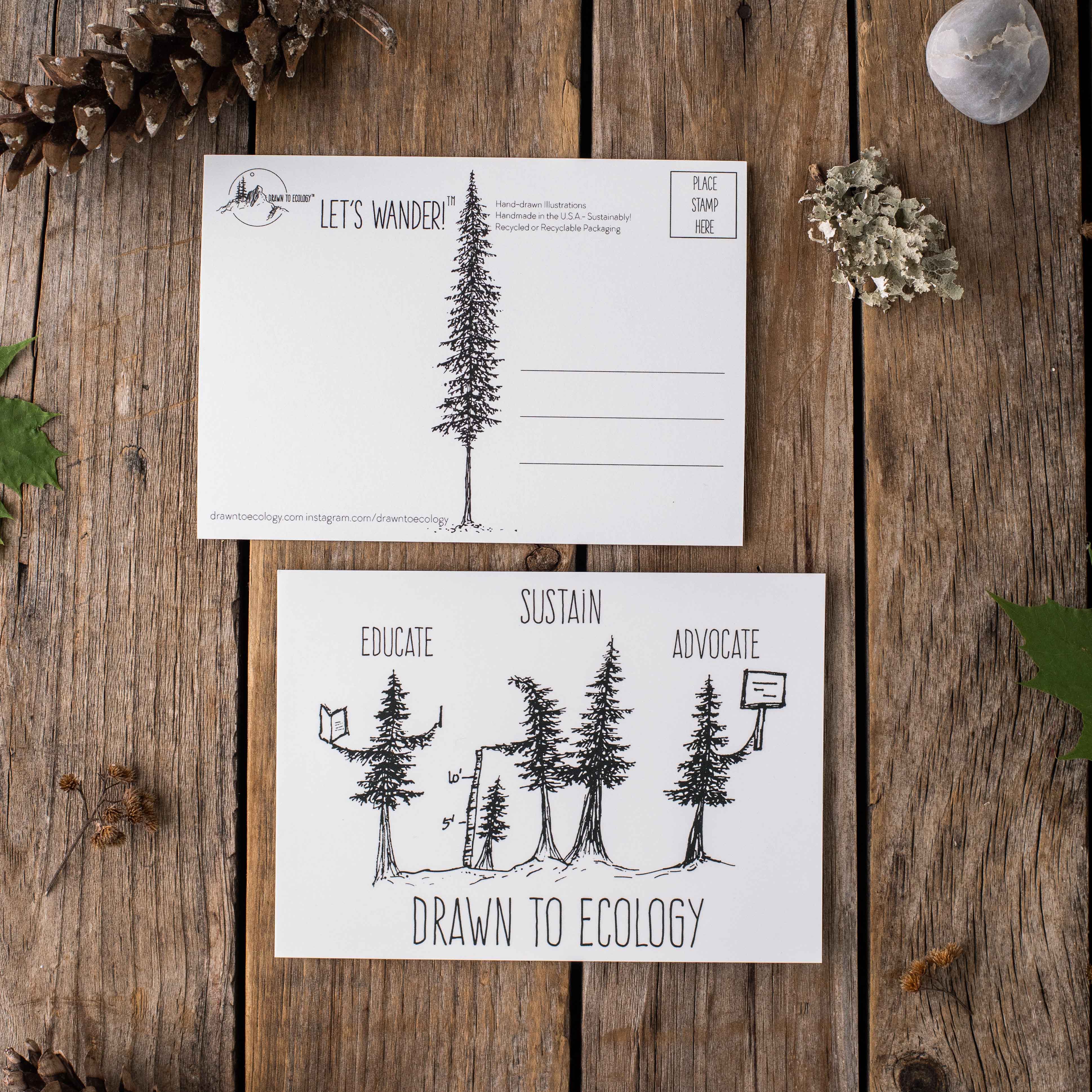 Educate Sustain Advocate Postcard