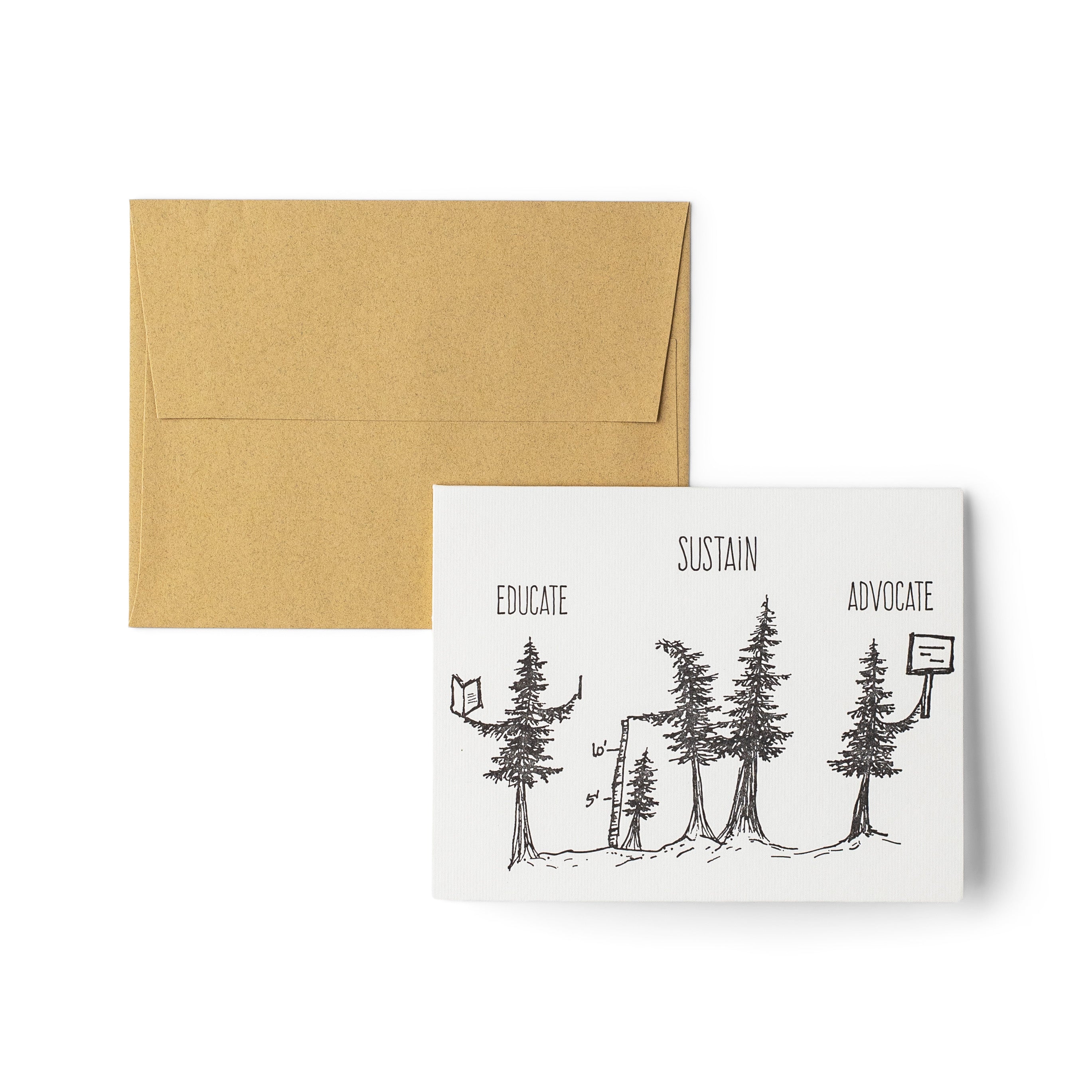 Sustain Educate Advocate Letterpress Card