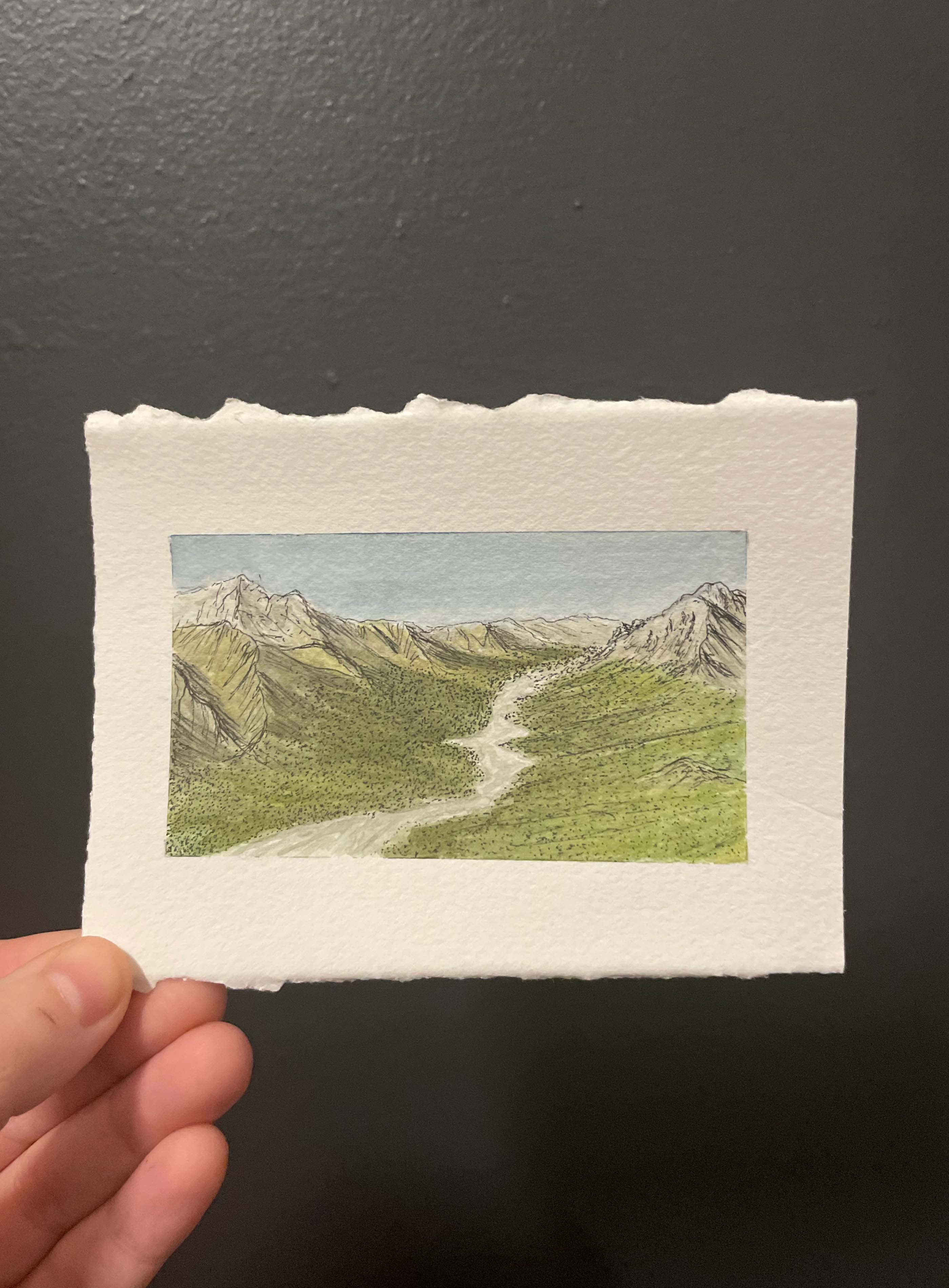 Gates of the Arctic National Park Mini Watercolor Original