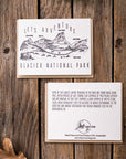 'Let's Adventure' Hidden Lake Glacier National Park Letterpress Card