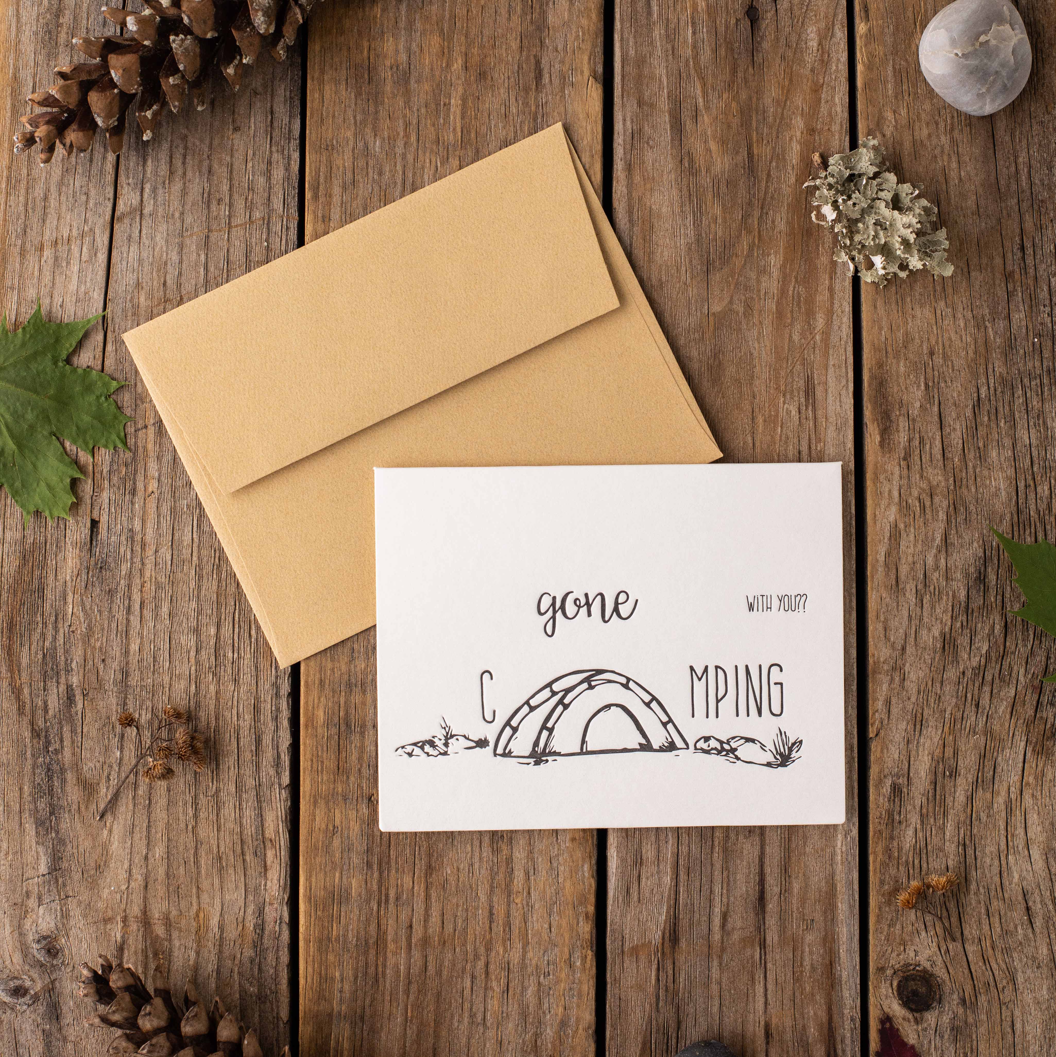 Gone Camping Letterpress Card