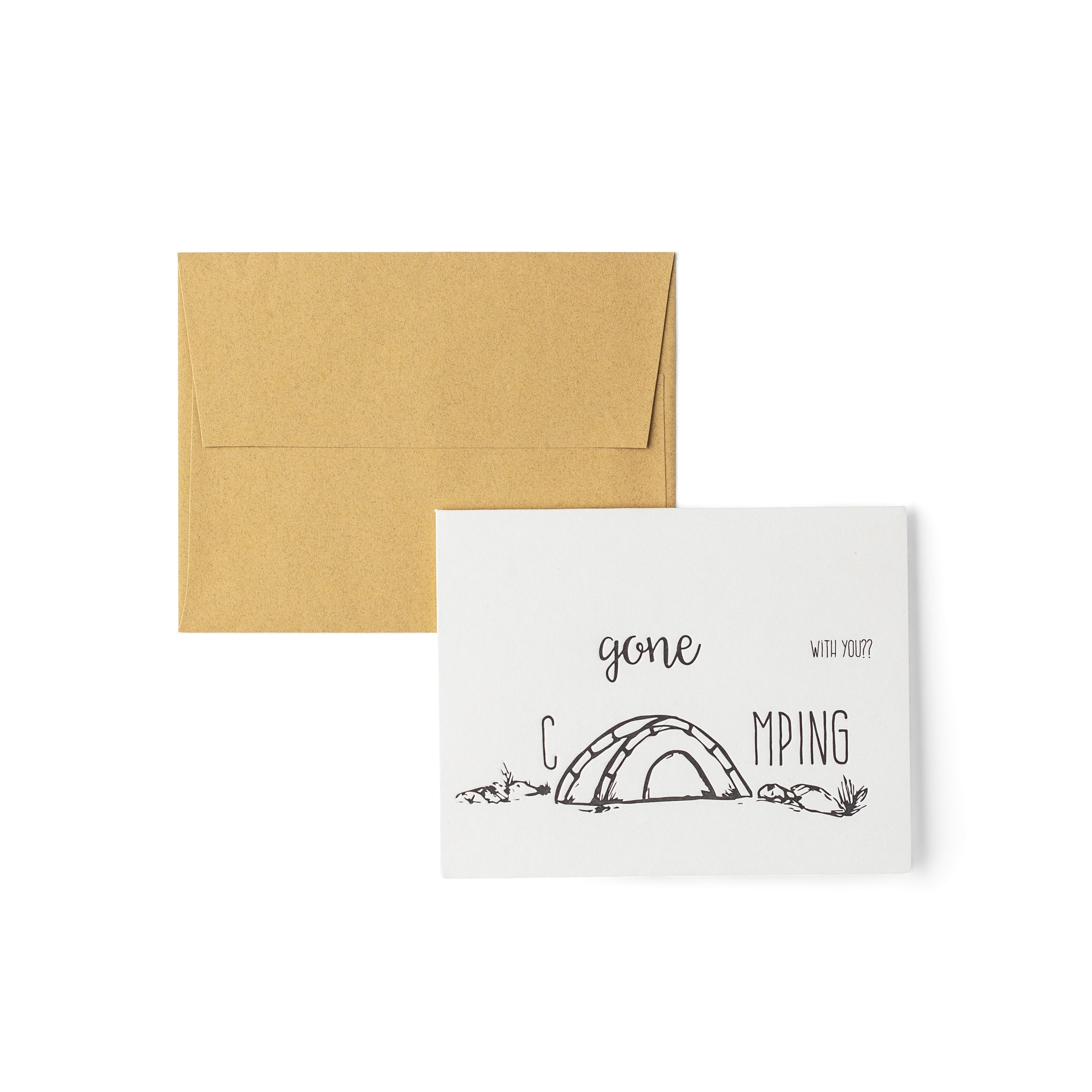Gone Camping Letterpress Card