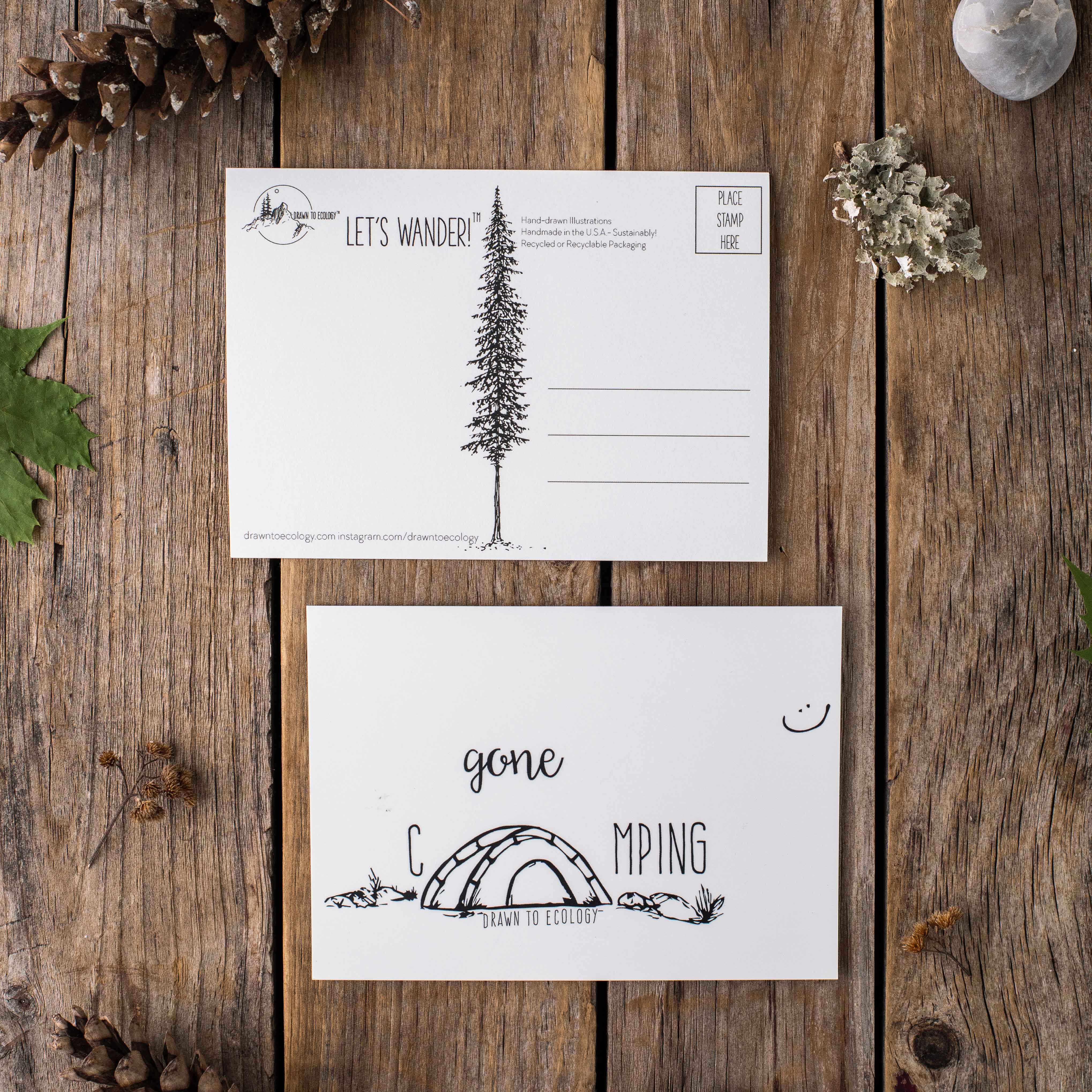 Gone Camping Postcard