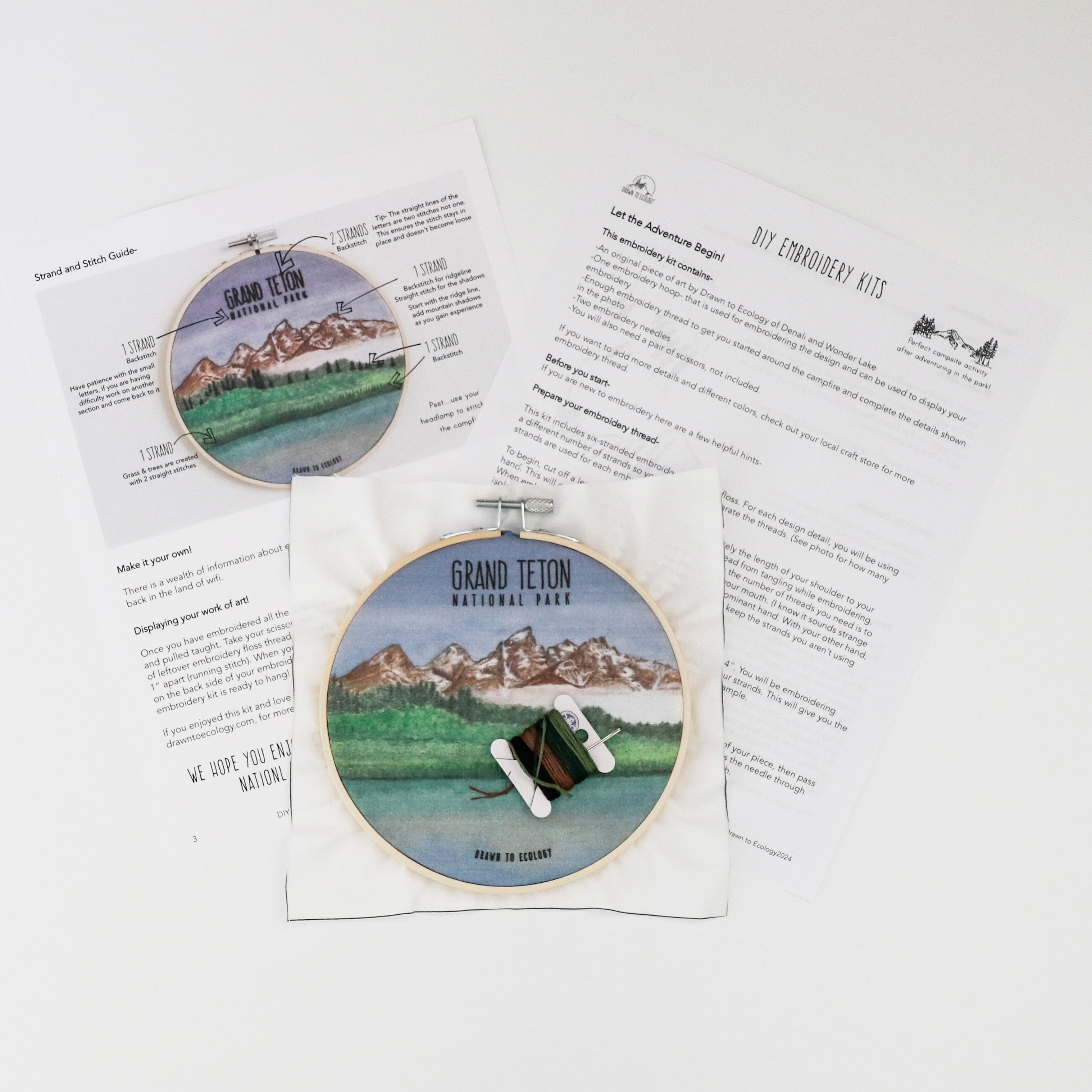 DIY Grand Teton National Park Embroidery Kit