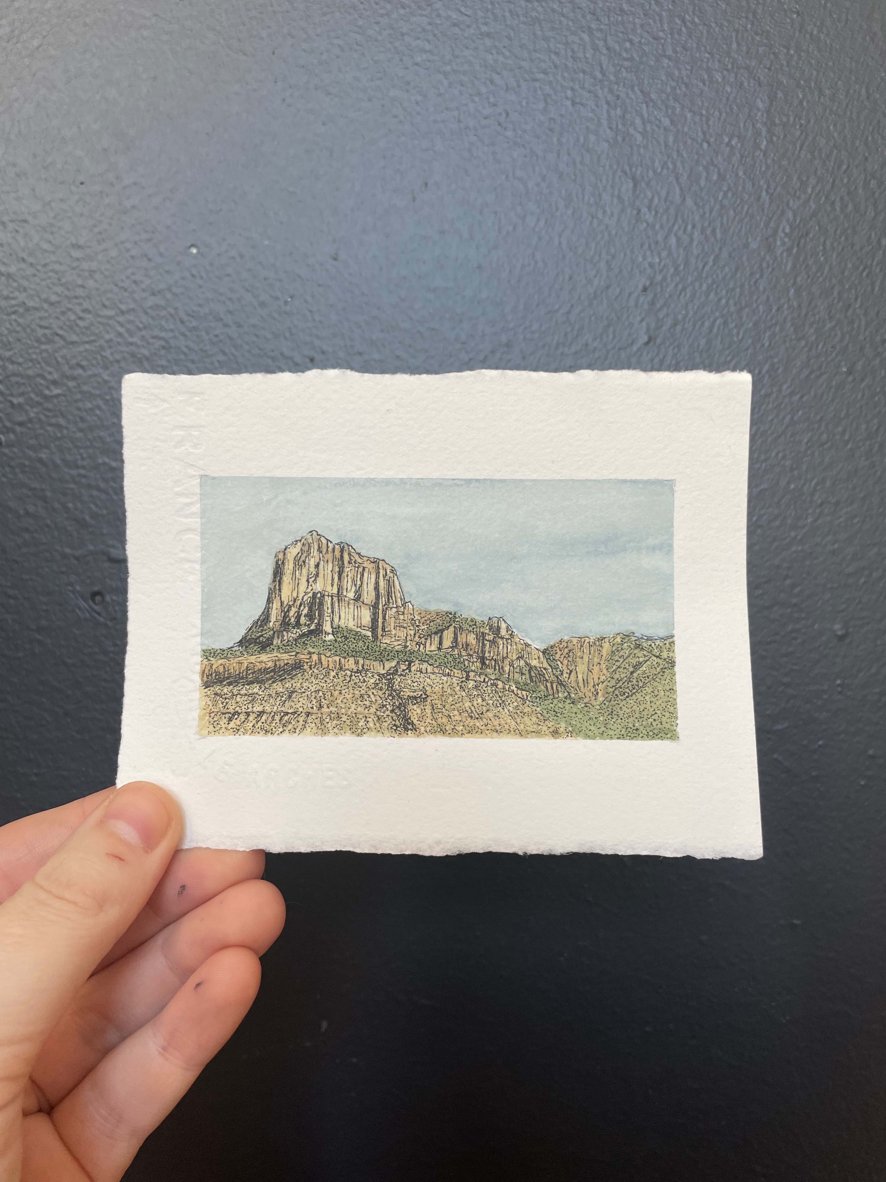 Guadalupe Mountains National Park Mini Watercolor Original