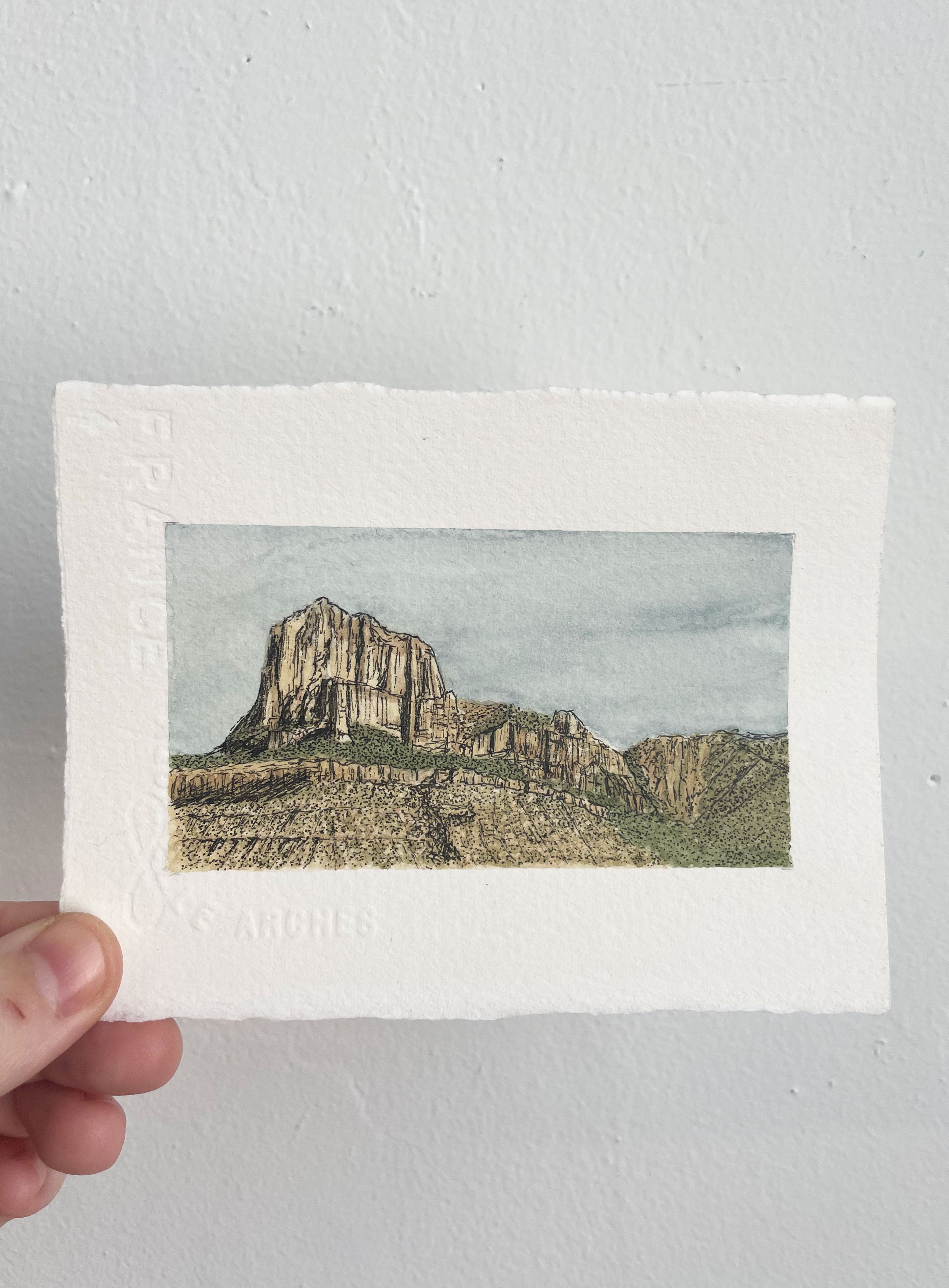 Guadalupe Mountains National Park Mini Watercolor Original