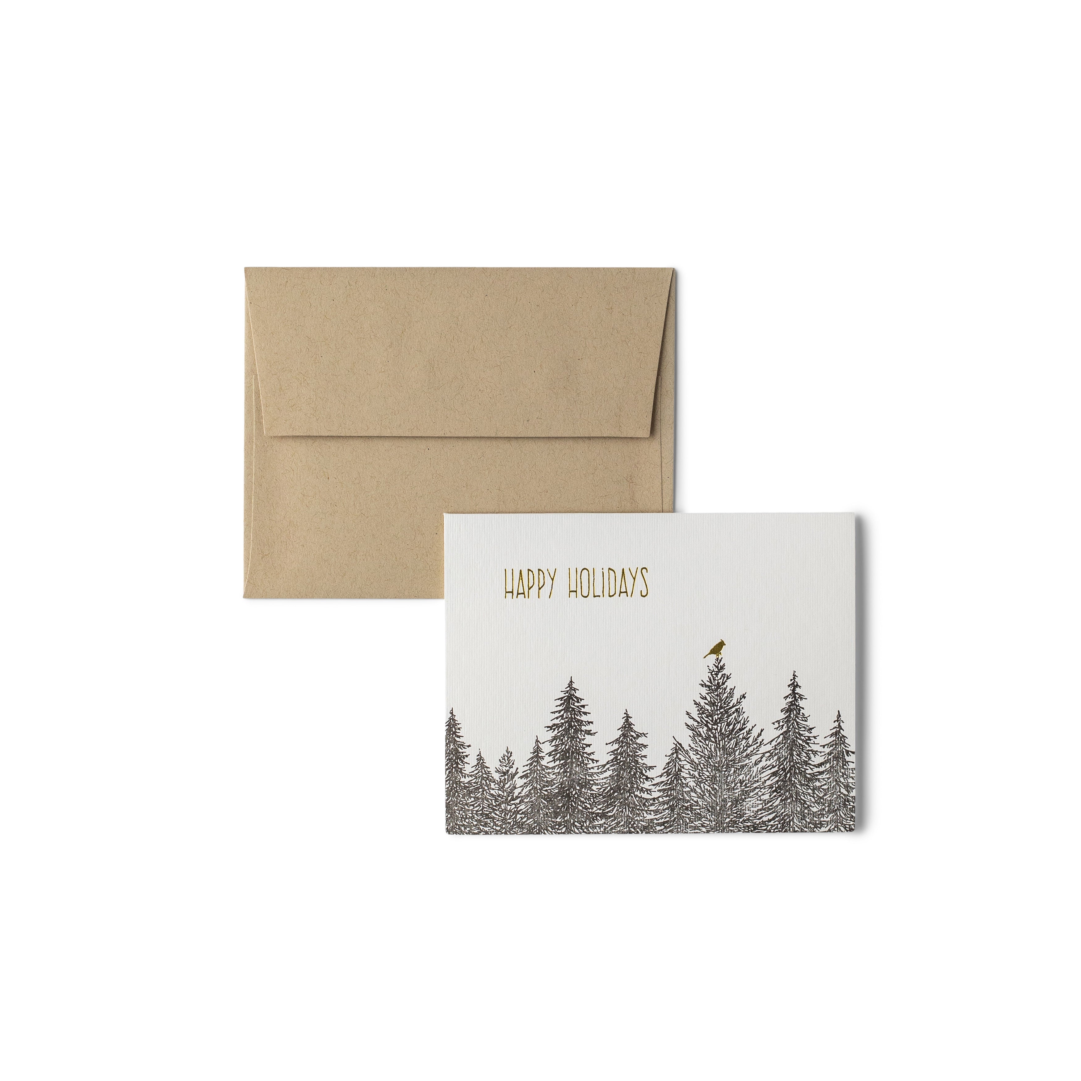 Happy Holidays Cardinal Letterpress Card