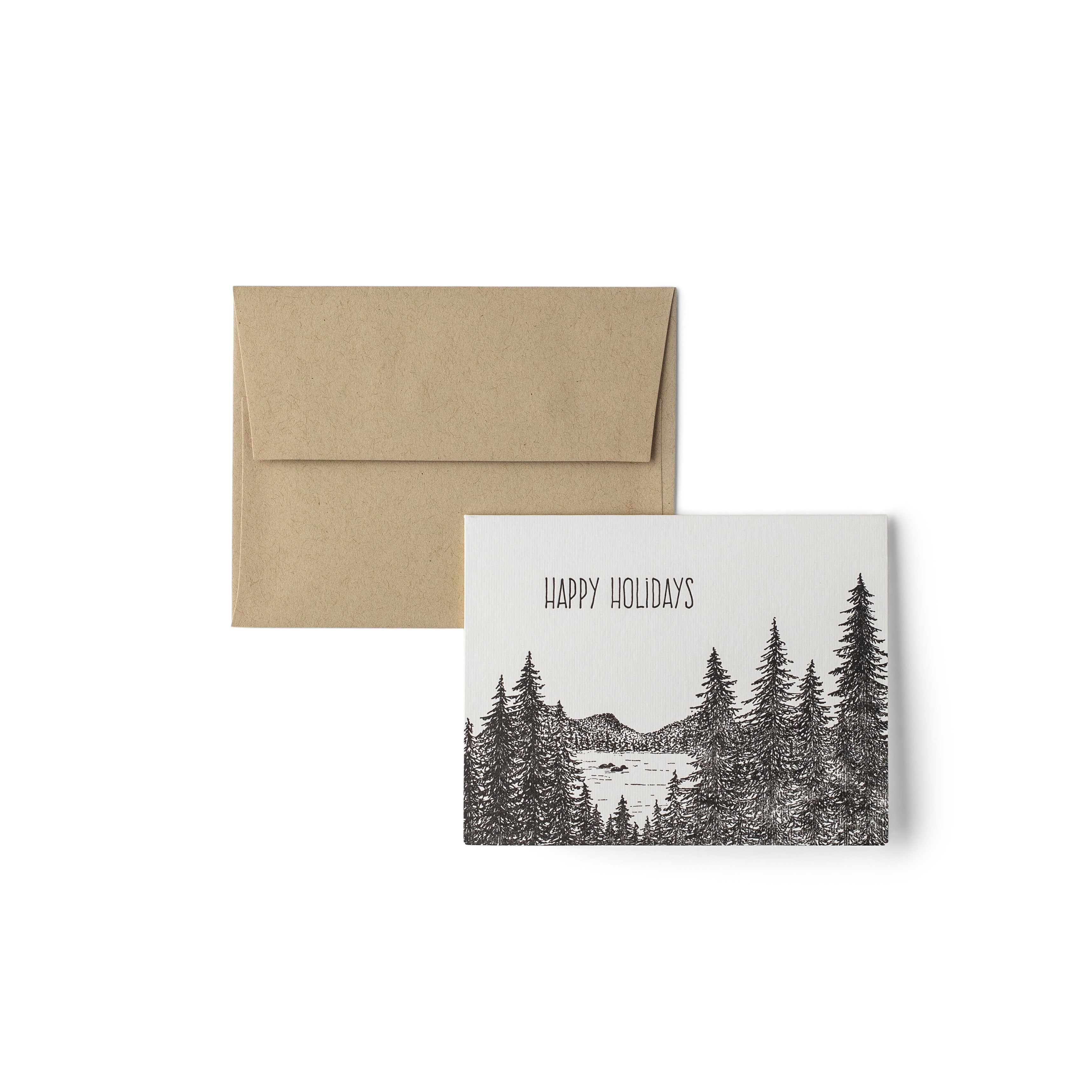 Happy Holidays Loon Letterpress Card