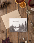 Happy Holidays Loon Letterpress Card