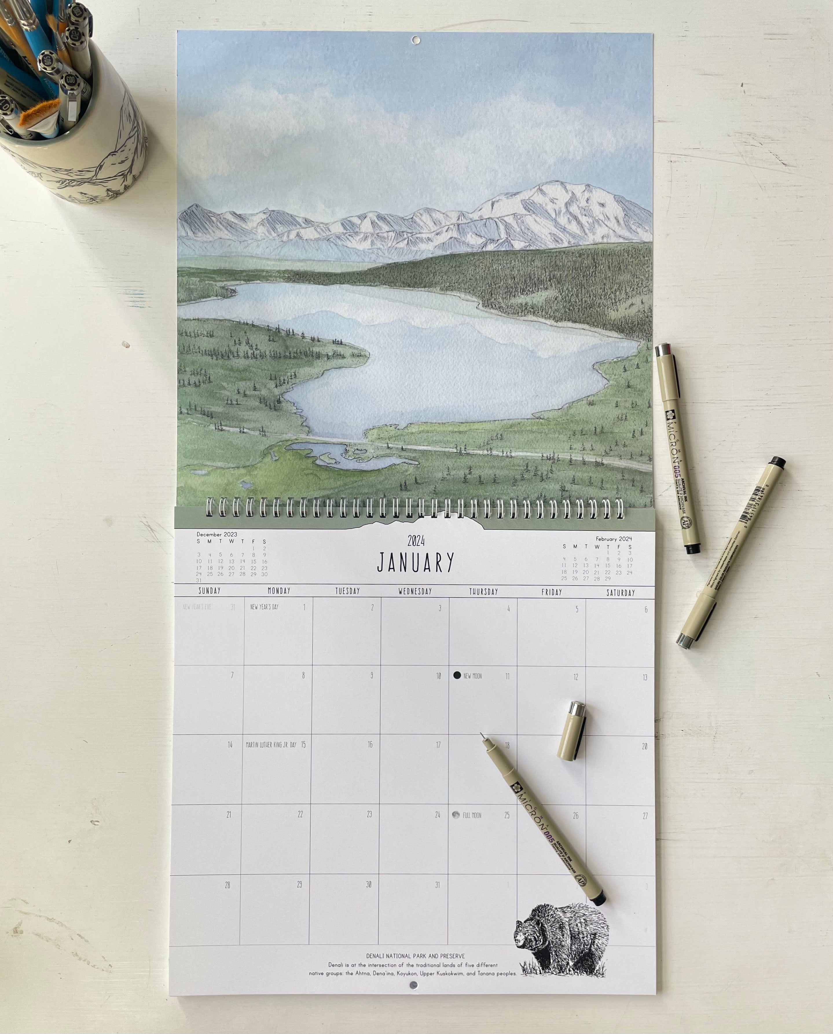 2024 National Park Wall Calendar