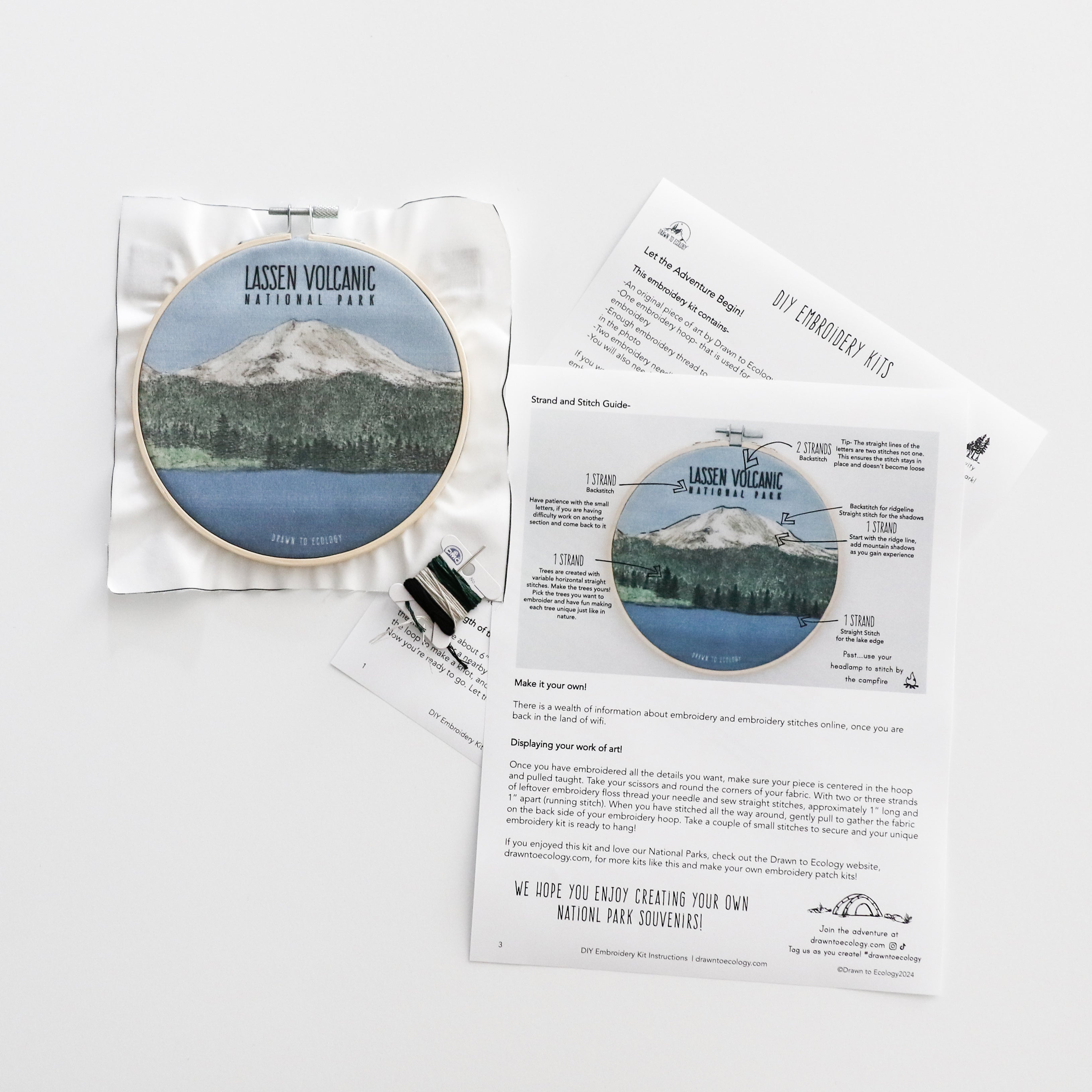 DIY Lassen Volcanic National Park Embroidery Kit