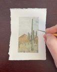 Saguaro Mini Watercolor Original