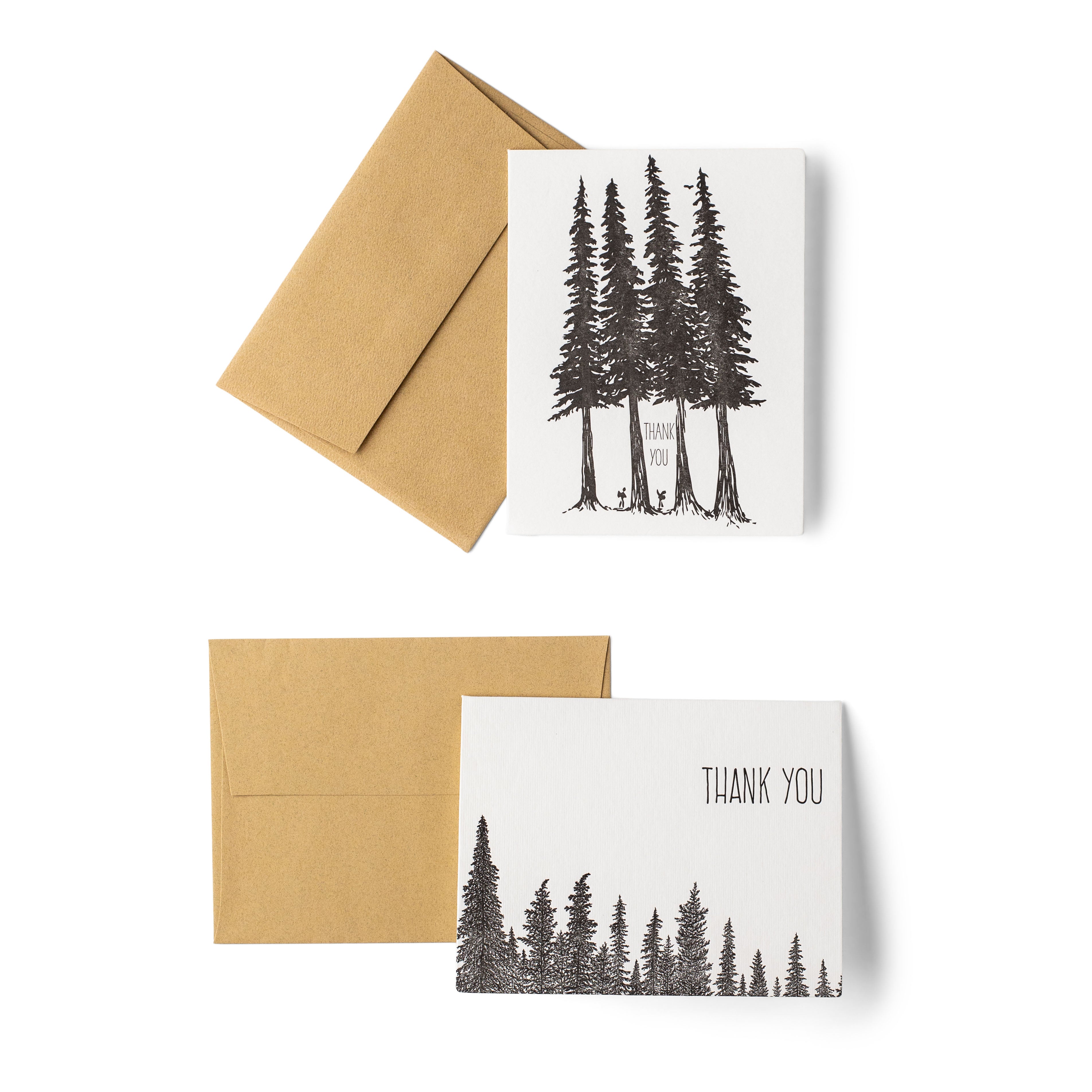 Thank You Trees Letterpress Card