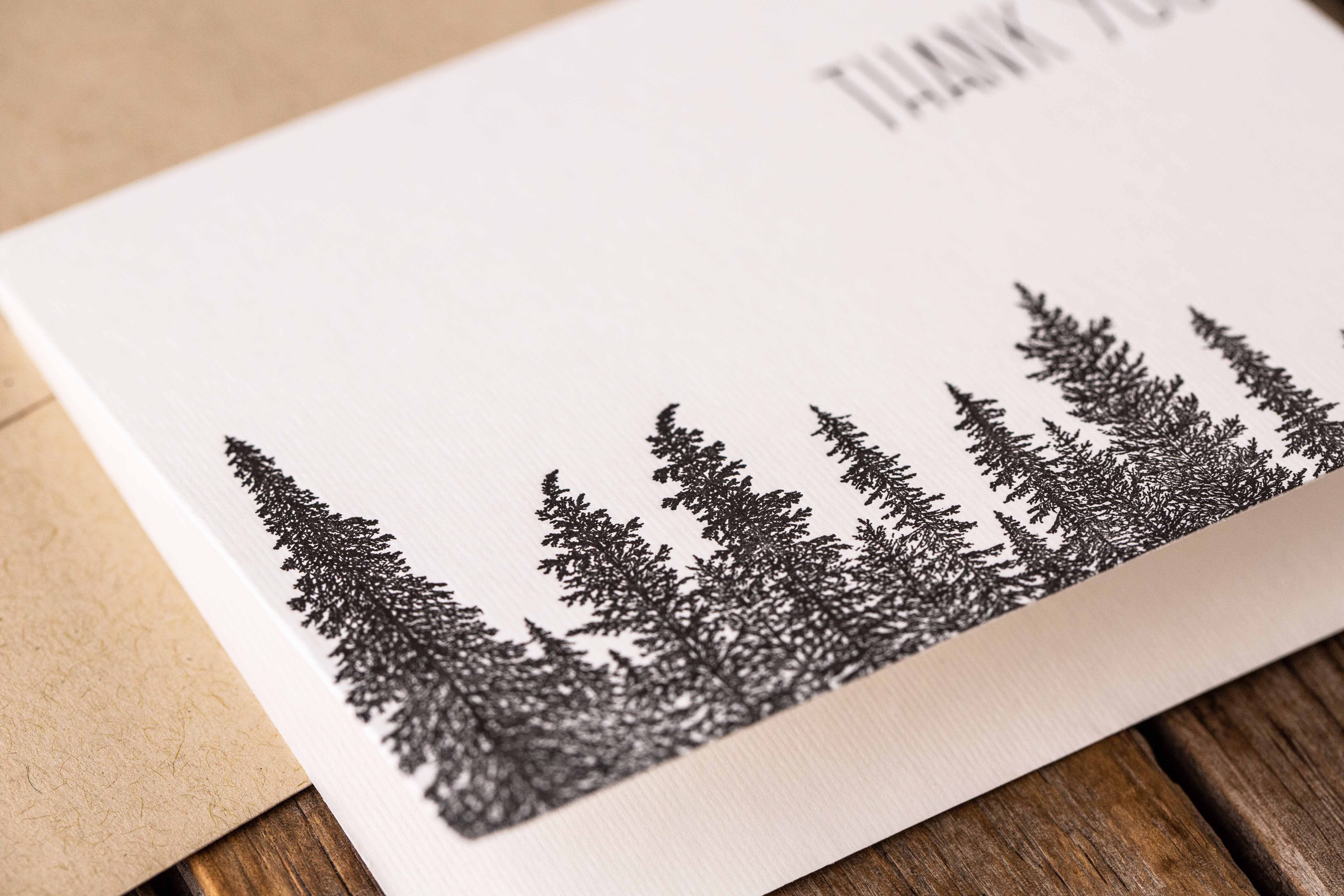 Thank You Trees Letterpress Card