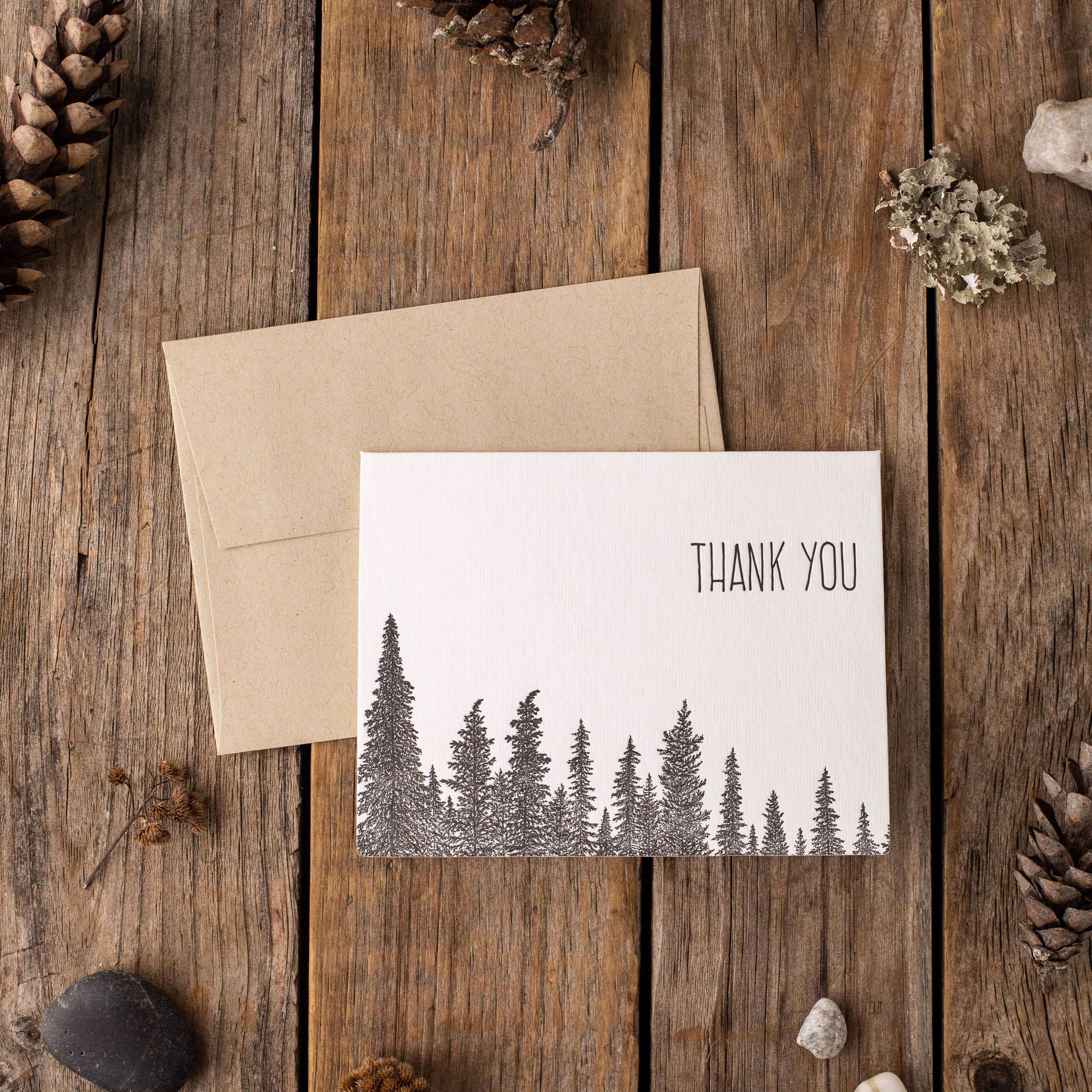 Thank You Trees Letterpress Card