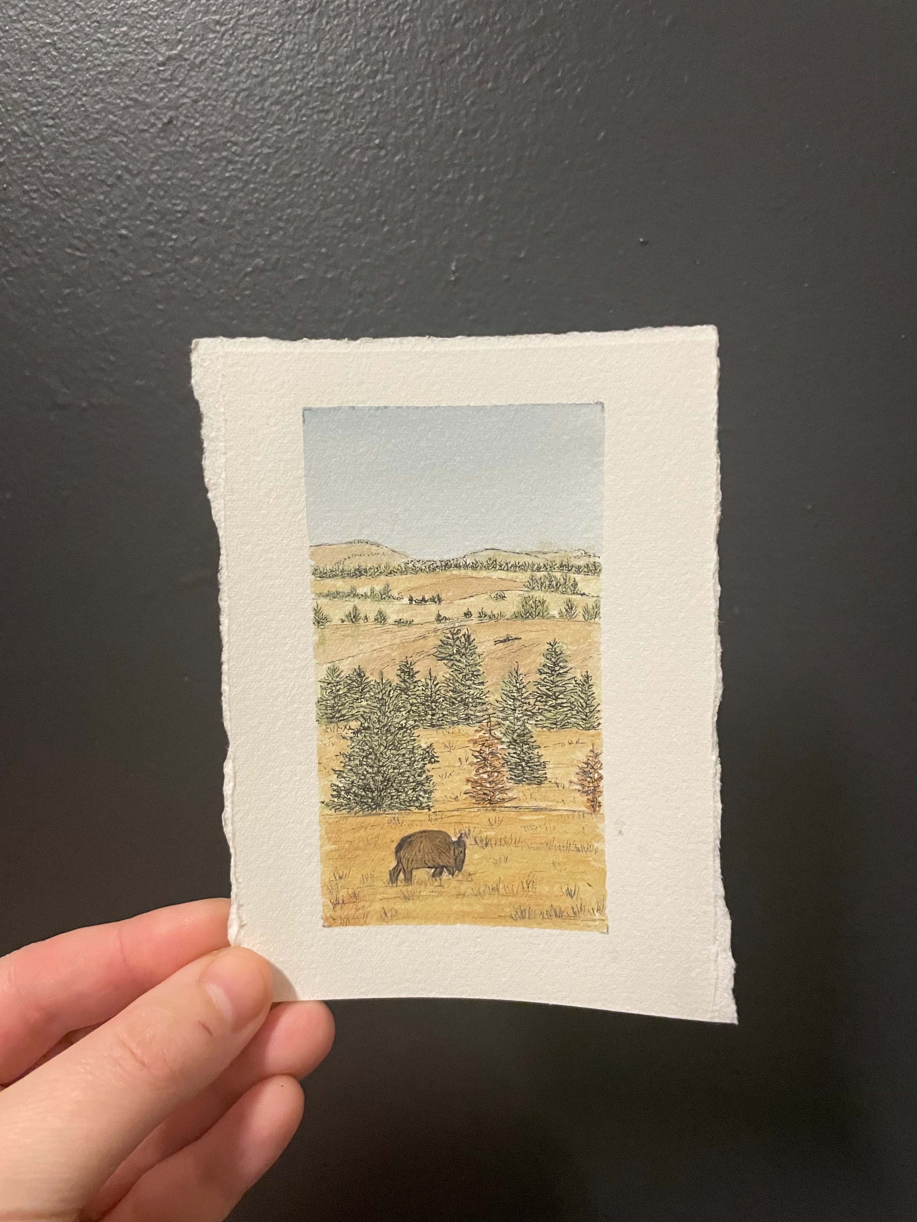 Wind Cave National Park Mini Watercolor Original