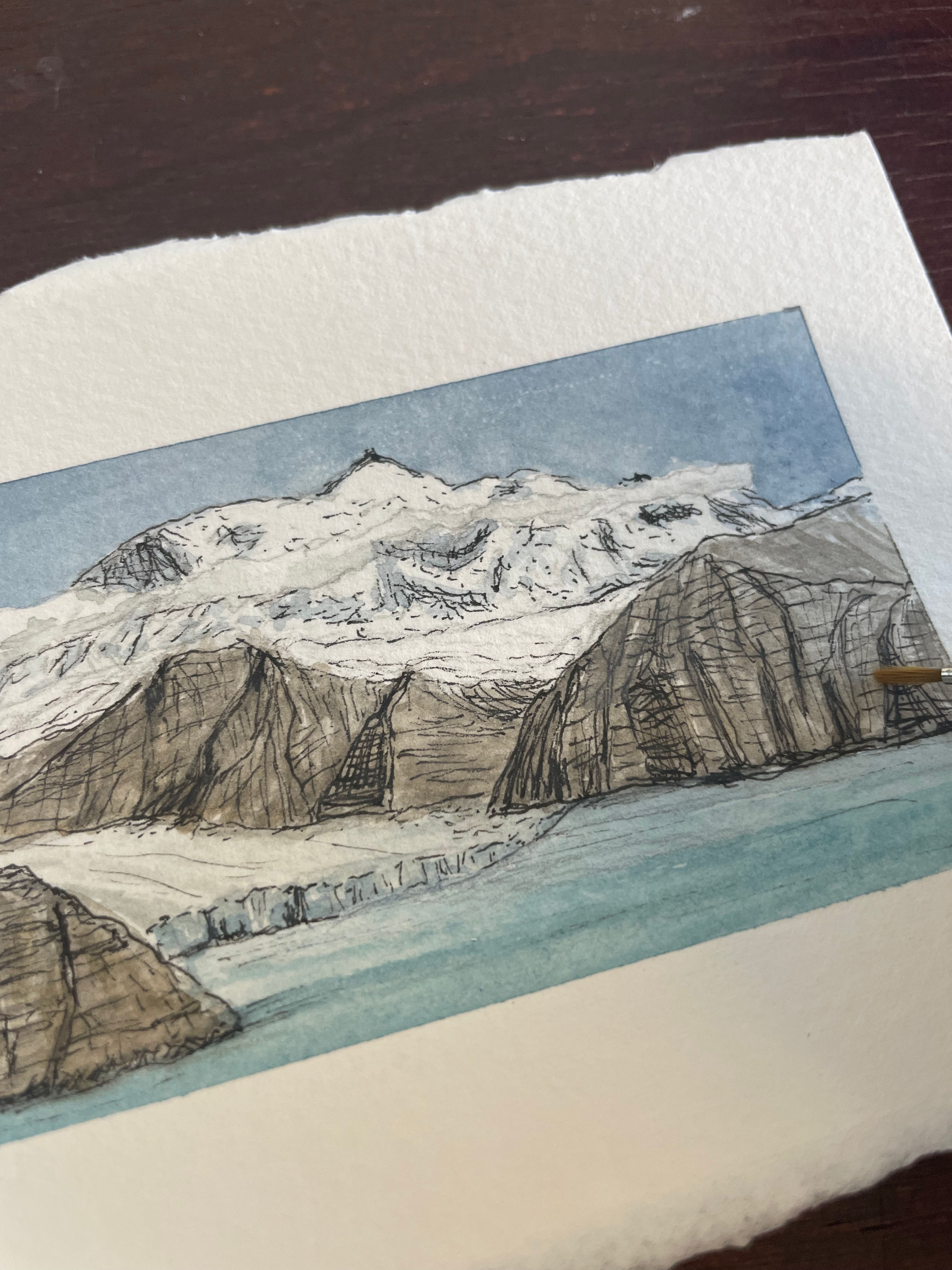 Wrangell-St. Elias National Park & Preserve Mini Watercolor Original