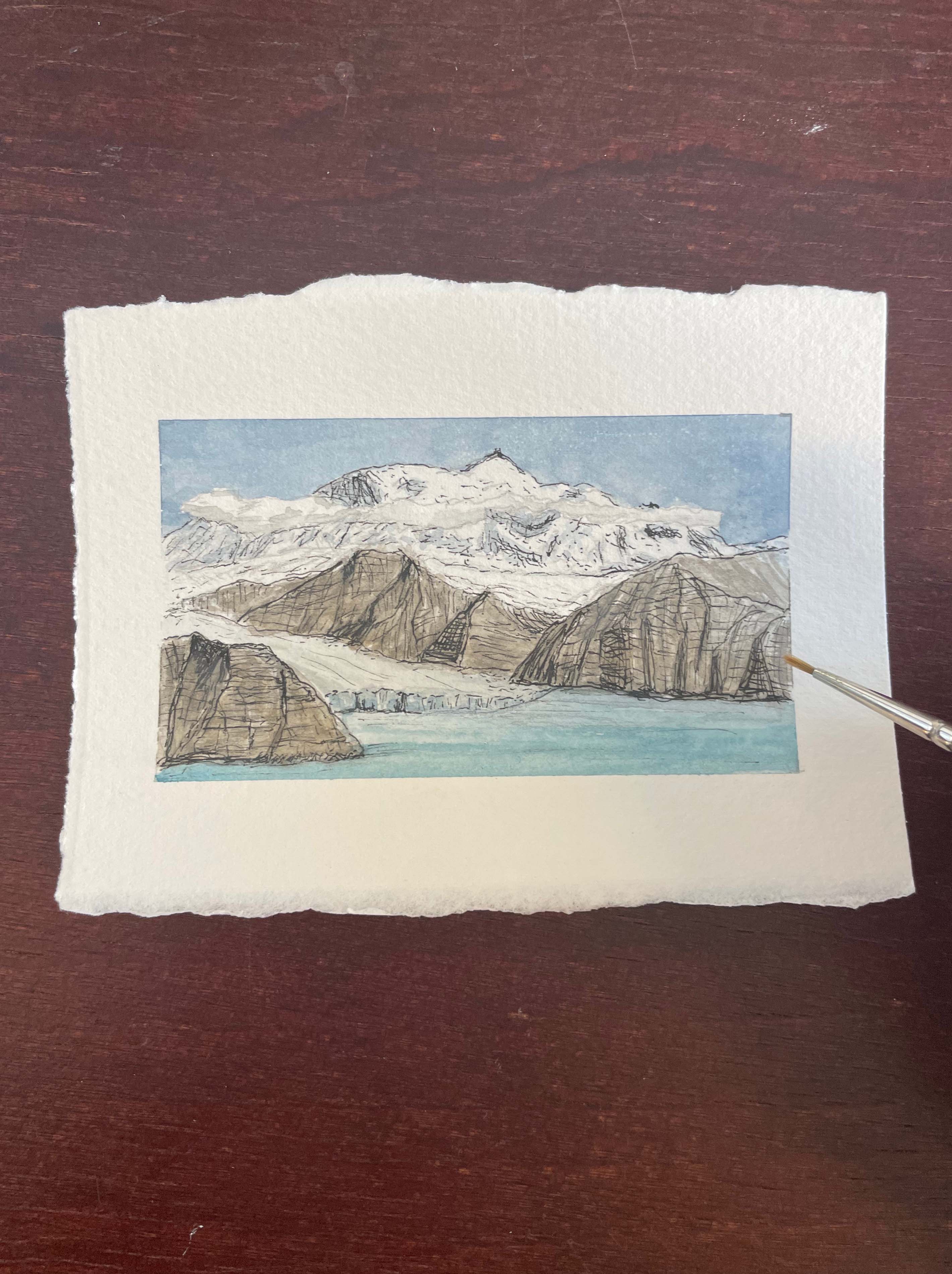 Wrangell-St. Elias National Park & Preserve Mini Watercolor Original
