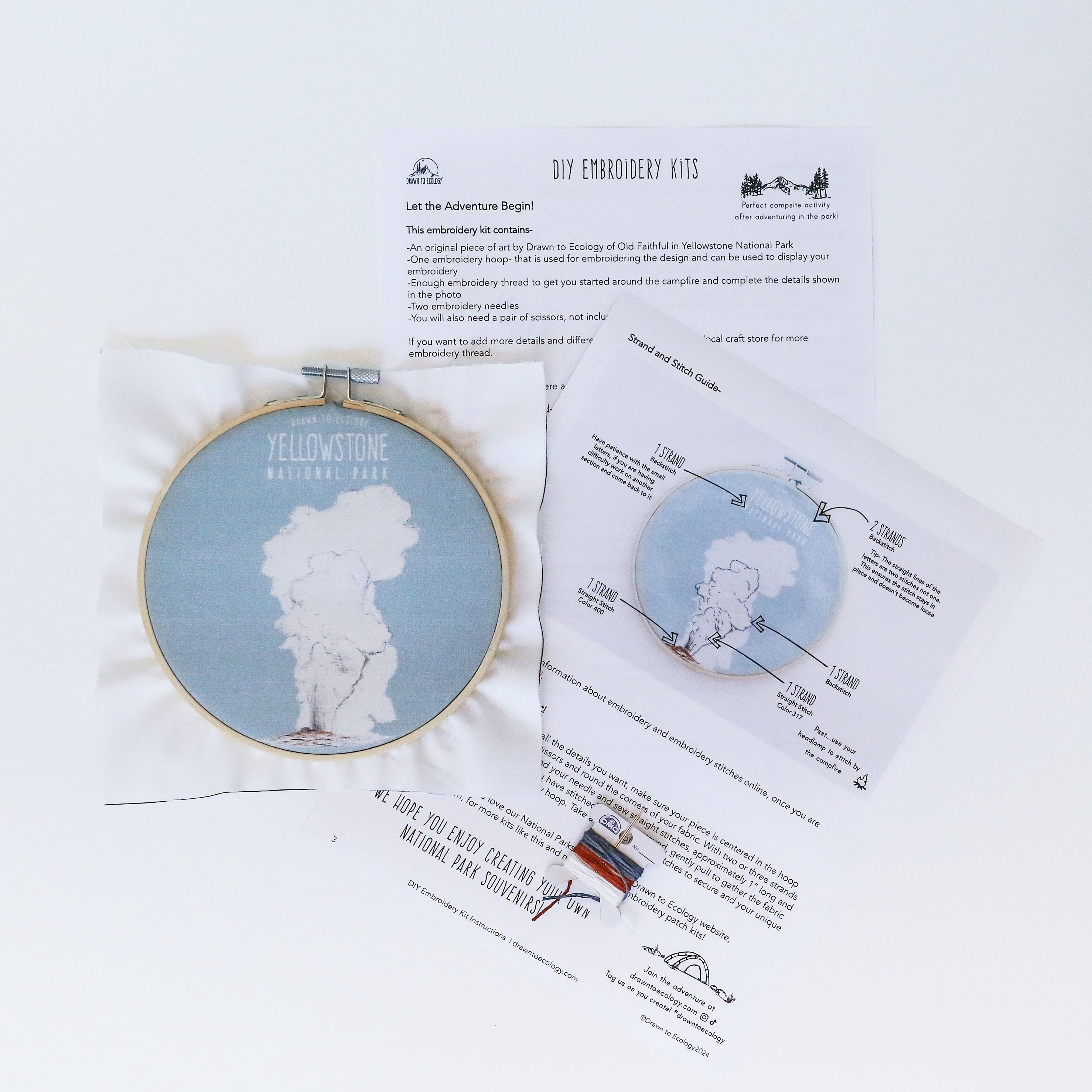DIY Old Faithful Yellowstone Embroidery Kit
