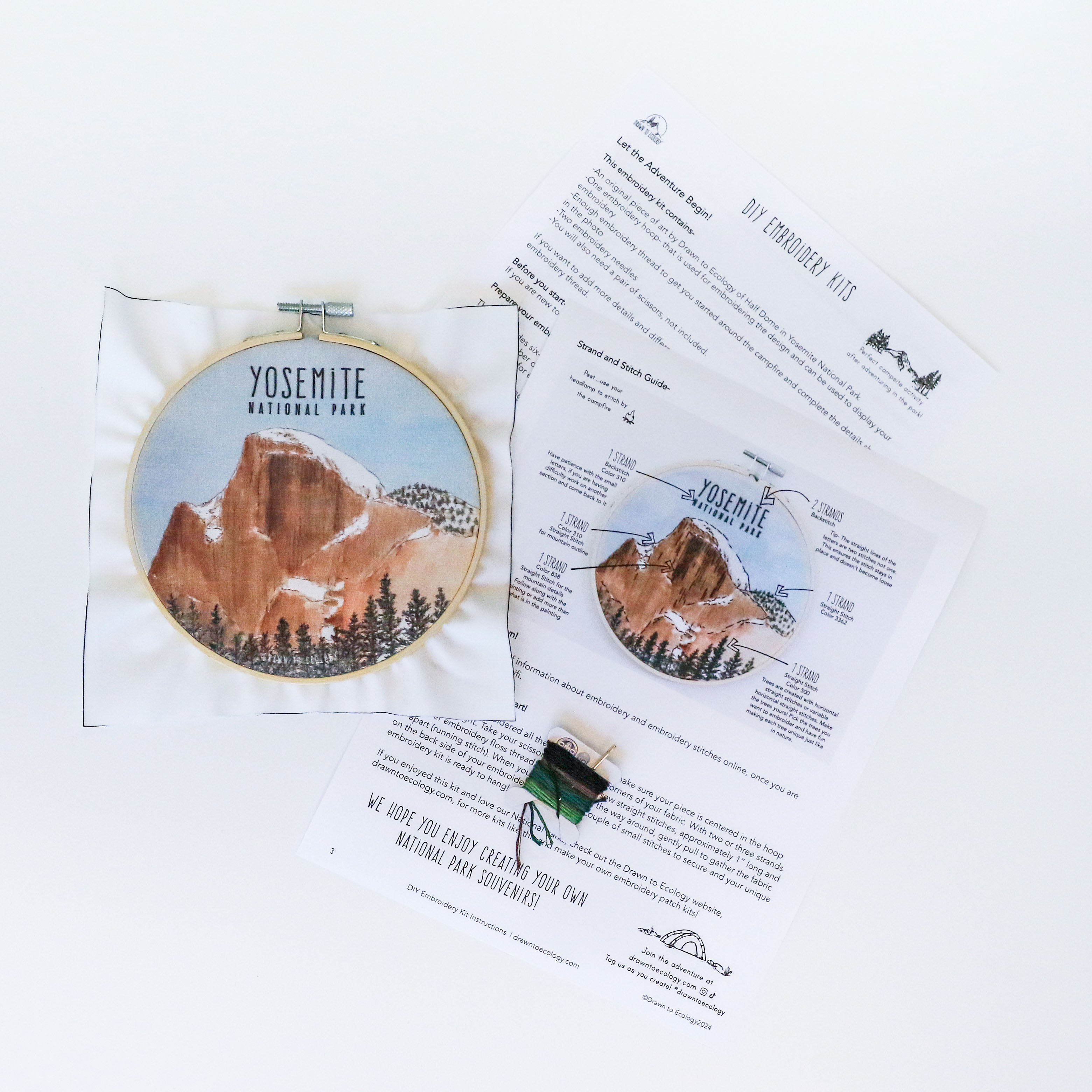 DIY Yosemite Half Dome Embroidery Kit