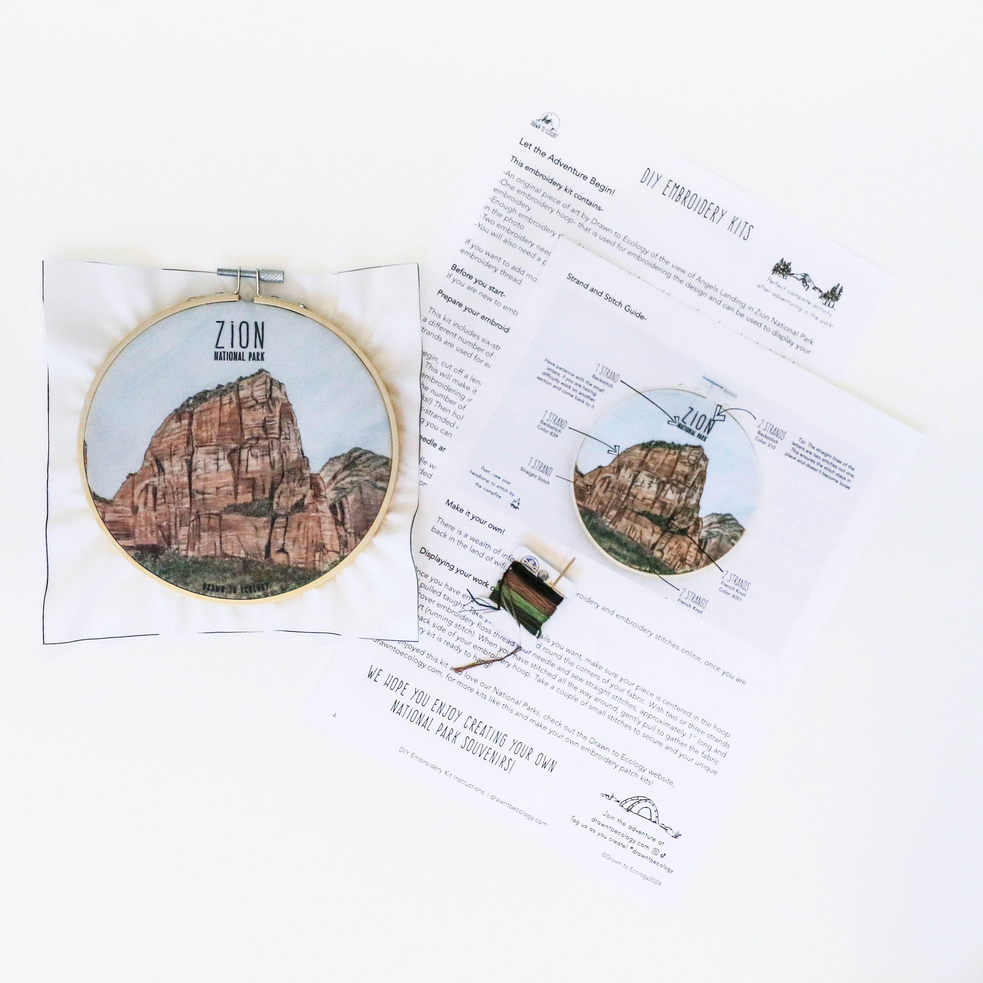 DIY Zion National Park Embroidery Kit