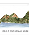 Bubbles Acadia National Park Watercolor Postcard