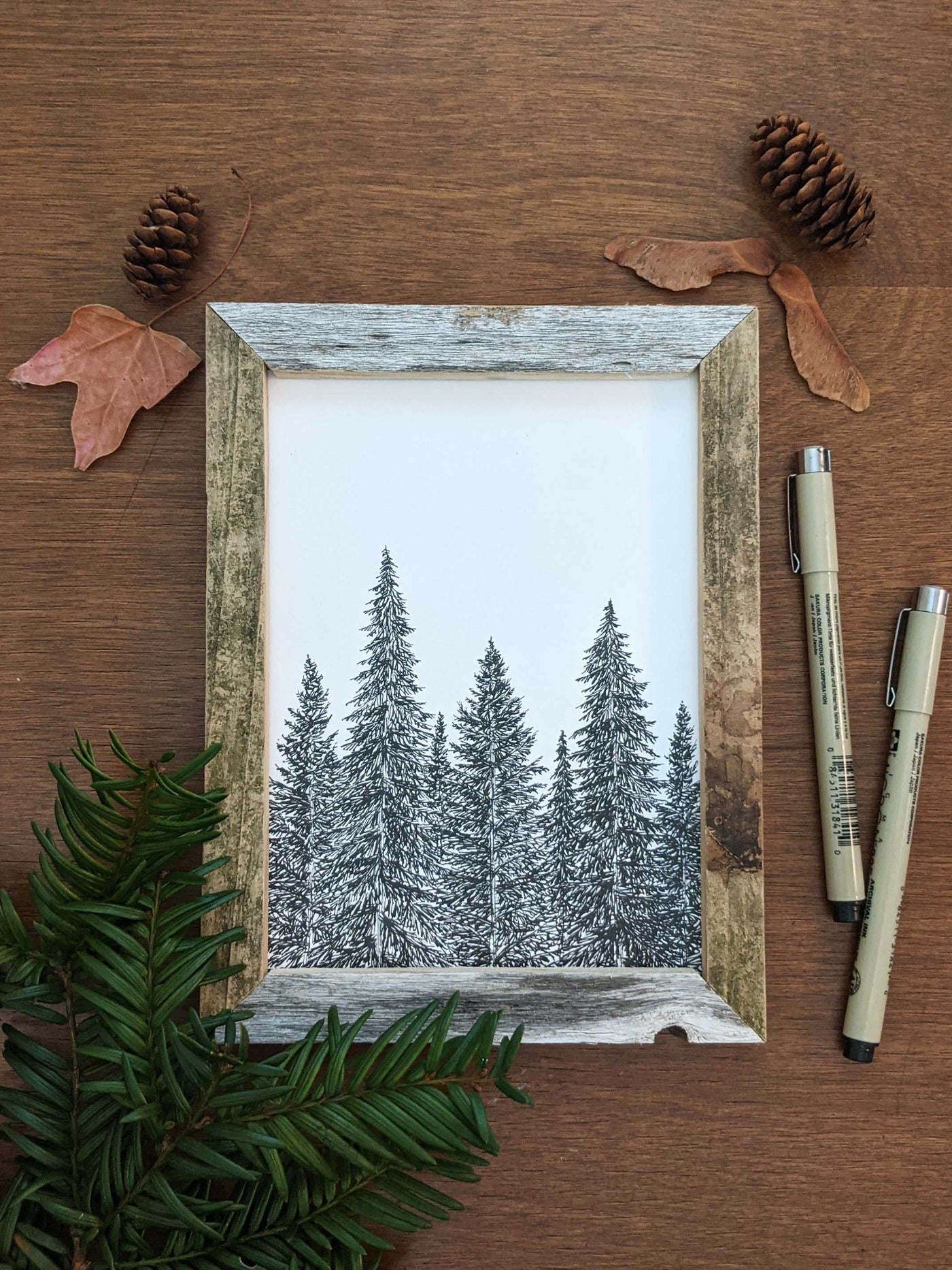 'Being Intentional' Ink Original Framed