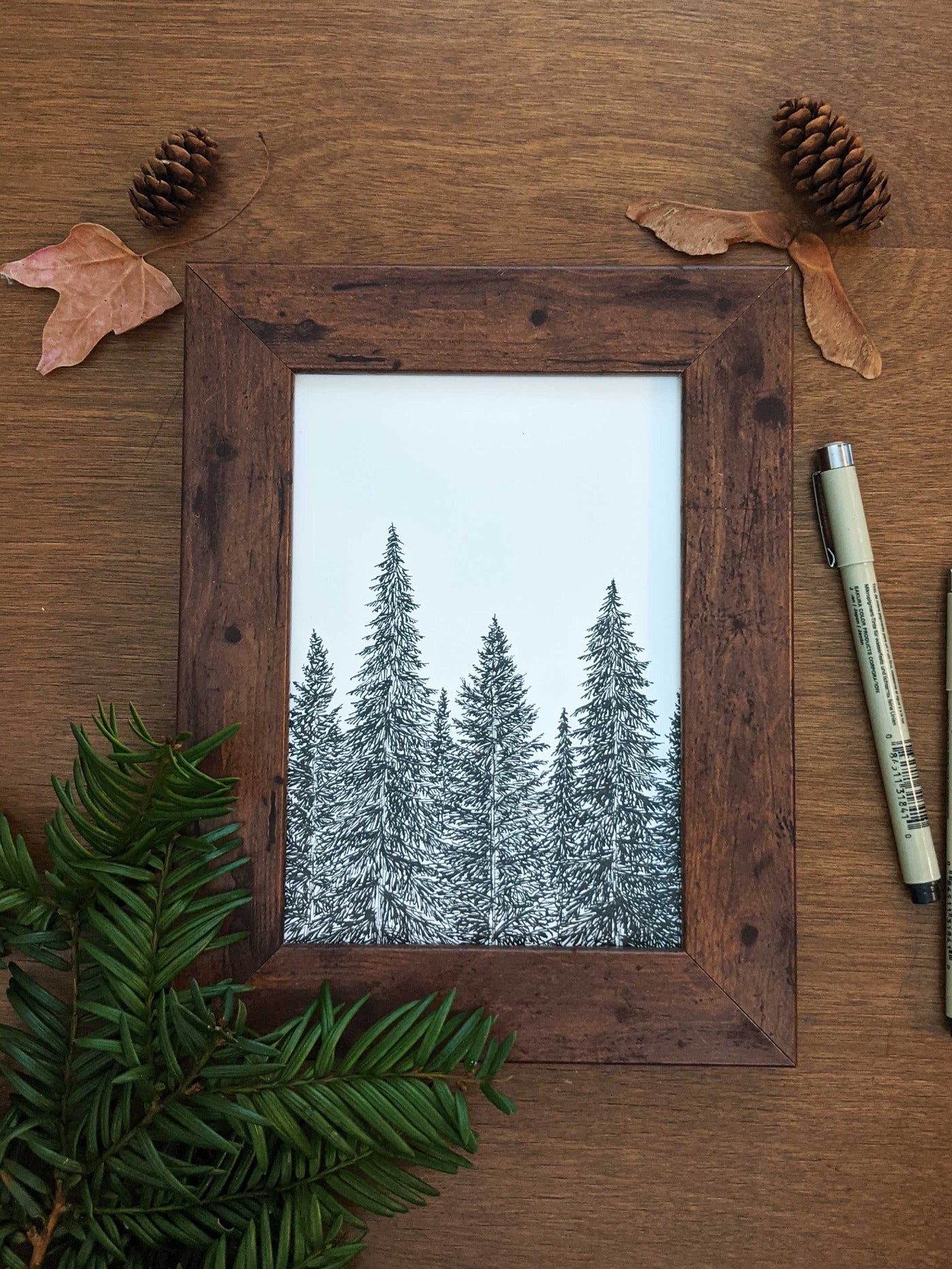 'Being Intentional' Ink Original Framed