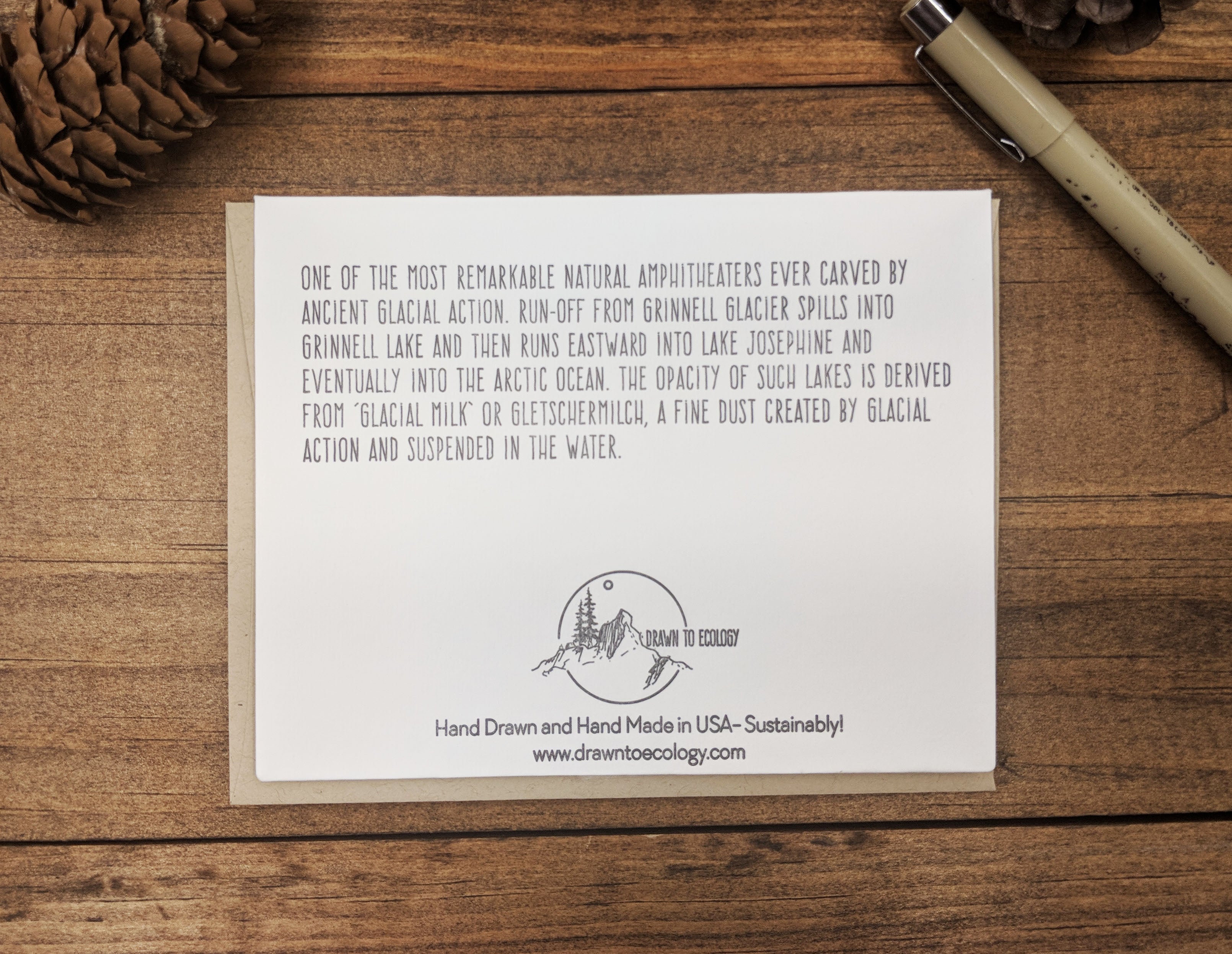 Glacier National Park Grinnell Point Letterpress Card