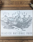 'Let's Adventure' Grinnell Point Glacier National Park Letterpress Card