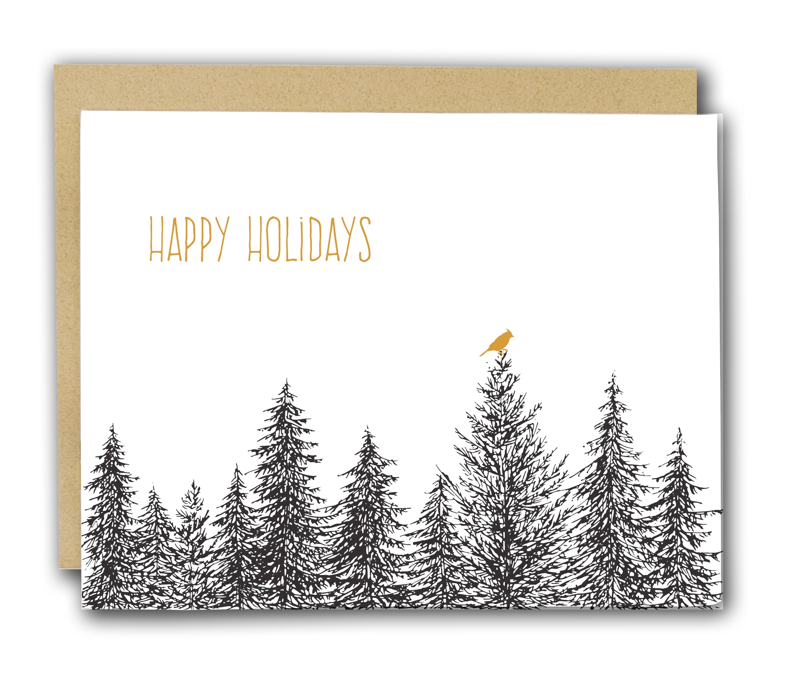 Happy Holidays Cardinal Letterpress Card