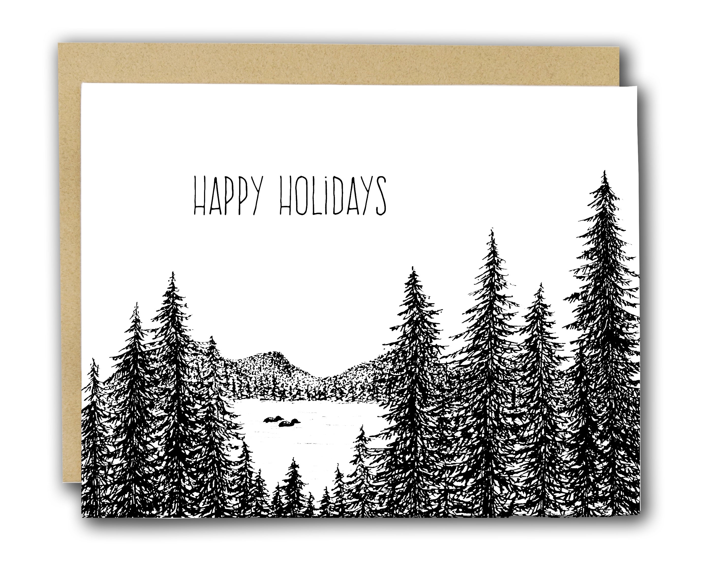 Happy Holidays Loon Letterpress Card