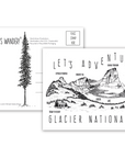 'Let's Adventure' Hidden Lake Glacier National Park Postcard