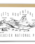 'Let's Adventure' Hidden Lake Glacier National Park Letterpress Card