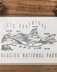'Let's Adventure' Hidden Lake Glacier National Park Letterpress Card