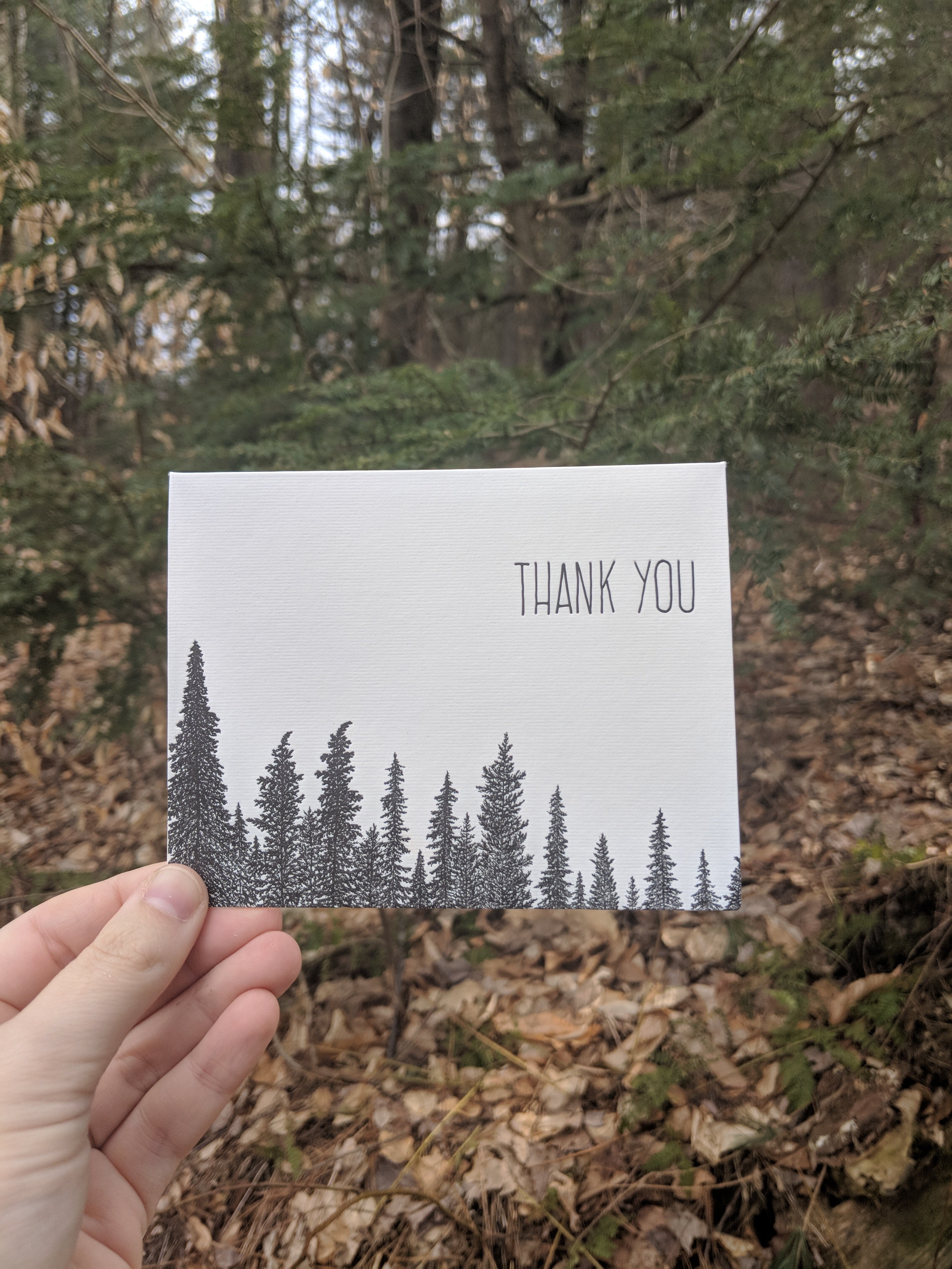 Thank You Trees Letterpress Card