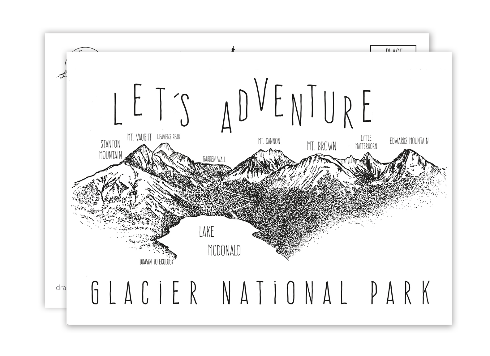 'Let's Adventure' Lake McDonald Glacier National Park Postcard