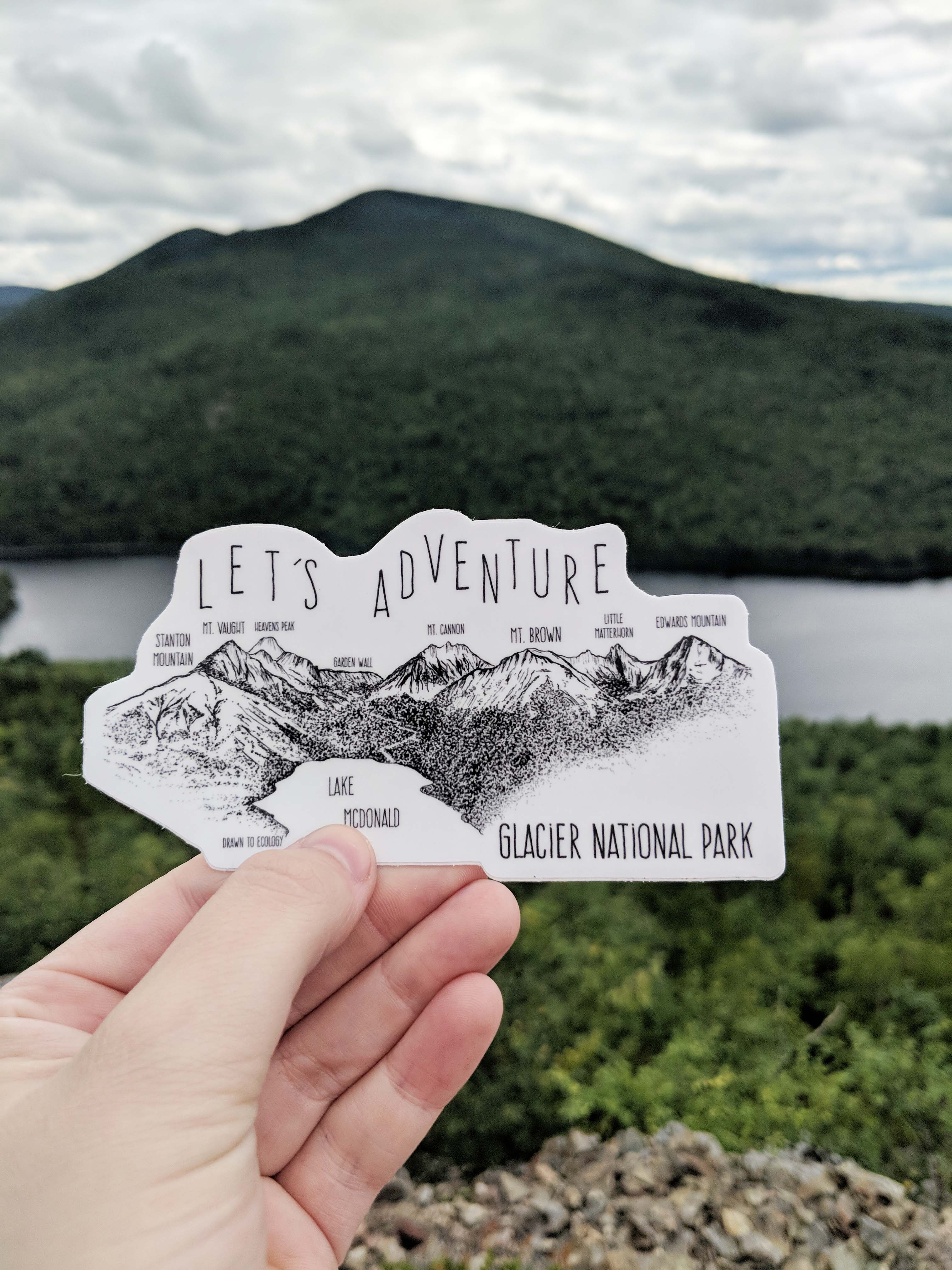 Let's Adventure Lake McDonald Glacier National Park Sticker