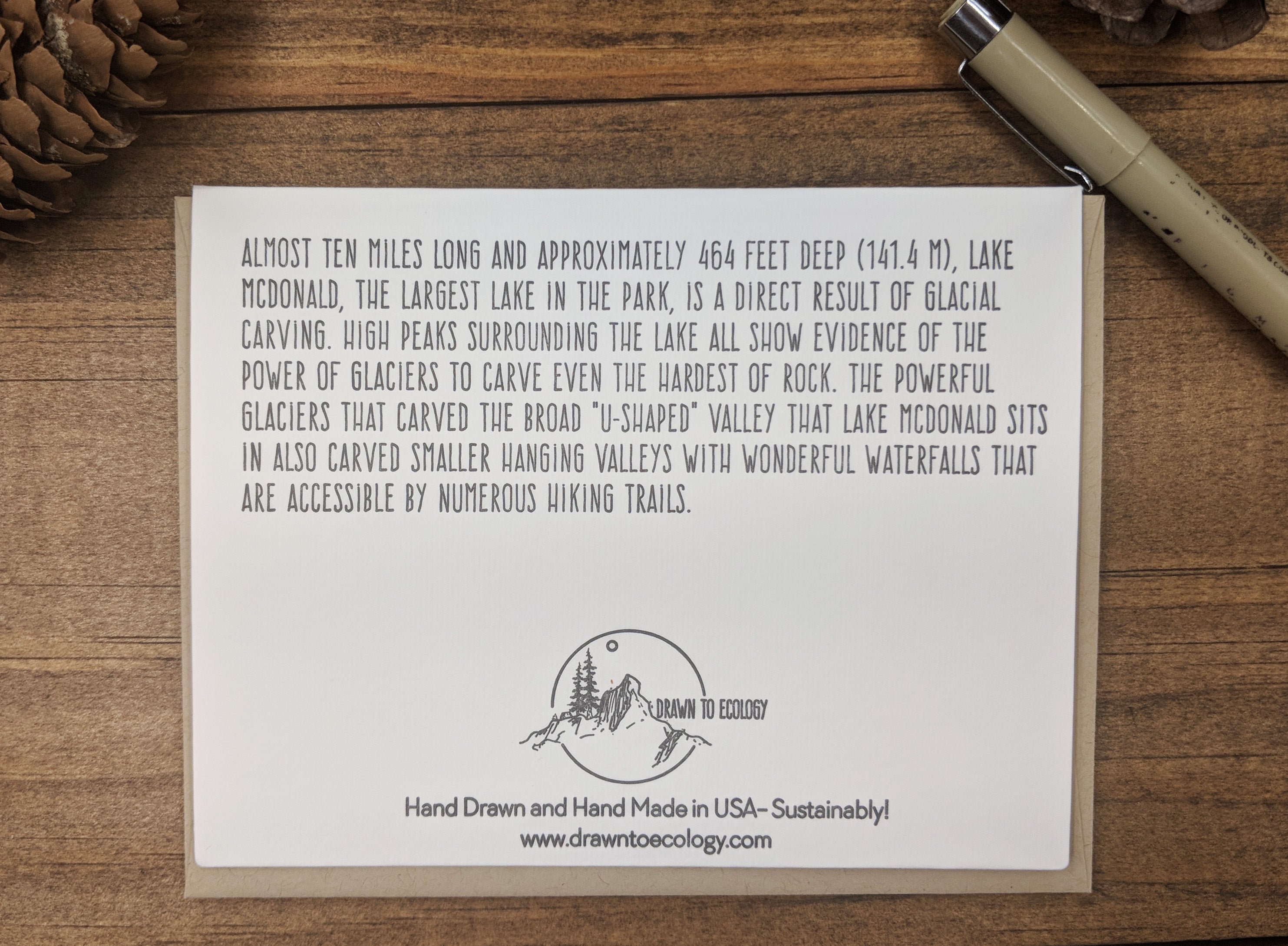 'Let's Adventure' Hidden Lake Glacier National Park Letterpress Card