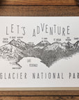 'Let's Adventure' Lake McDonald Glacier National Park Letterpress Card